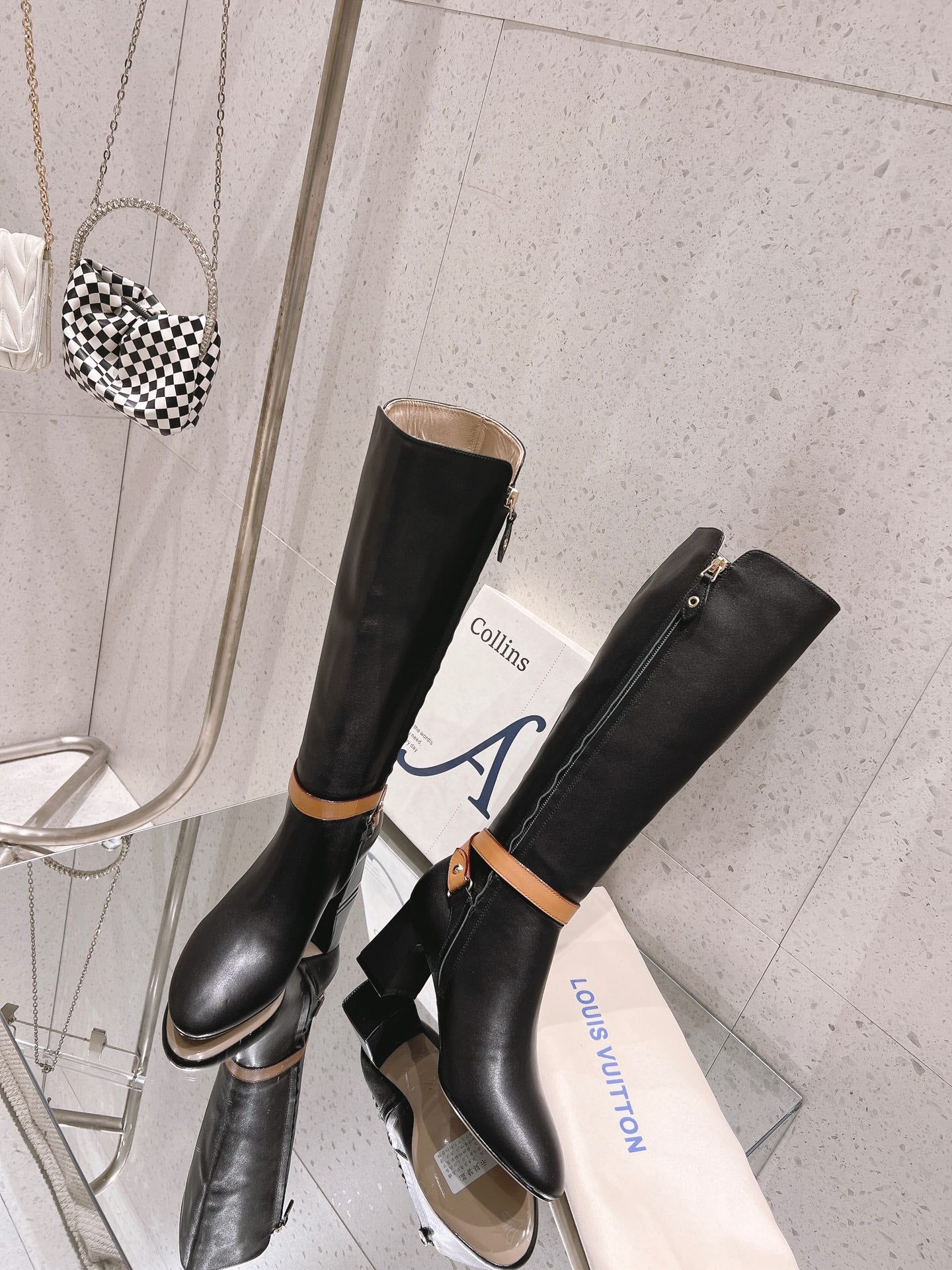 Louis Vuitton Parisienne Leather Knee-High Boots