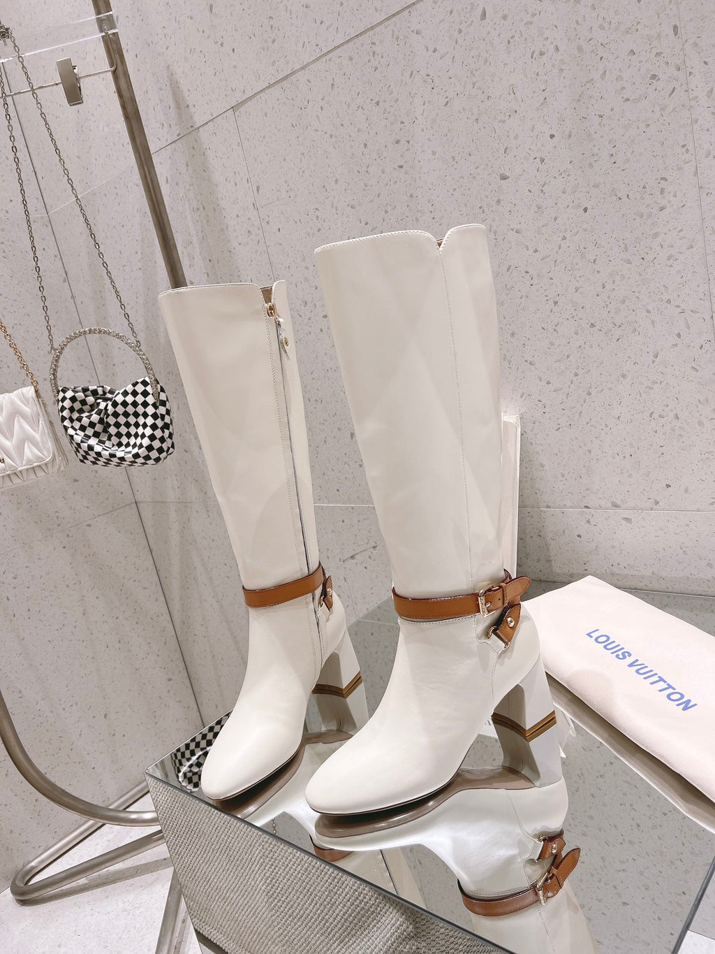 Louis Vuitton Parisienne Leather Knee-High Boots