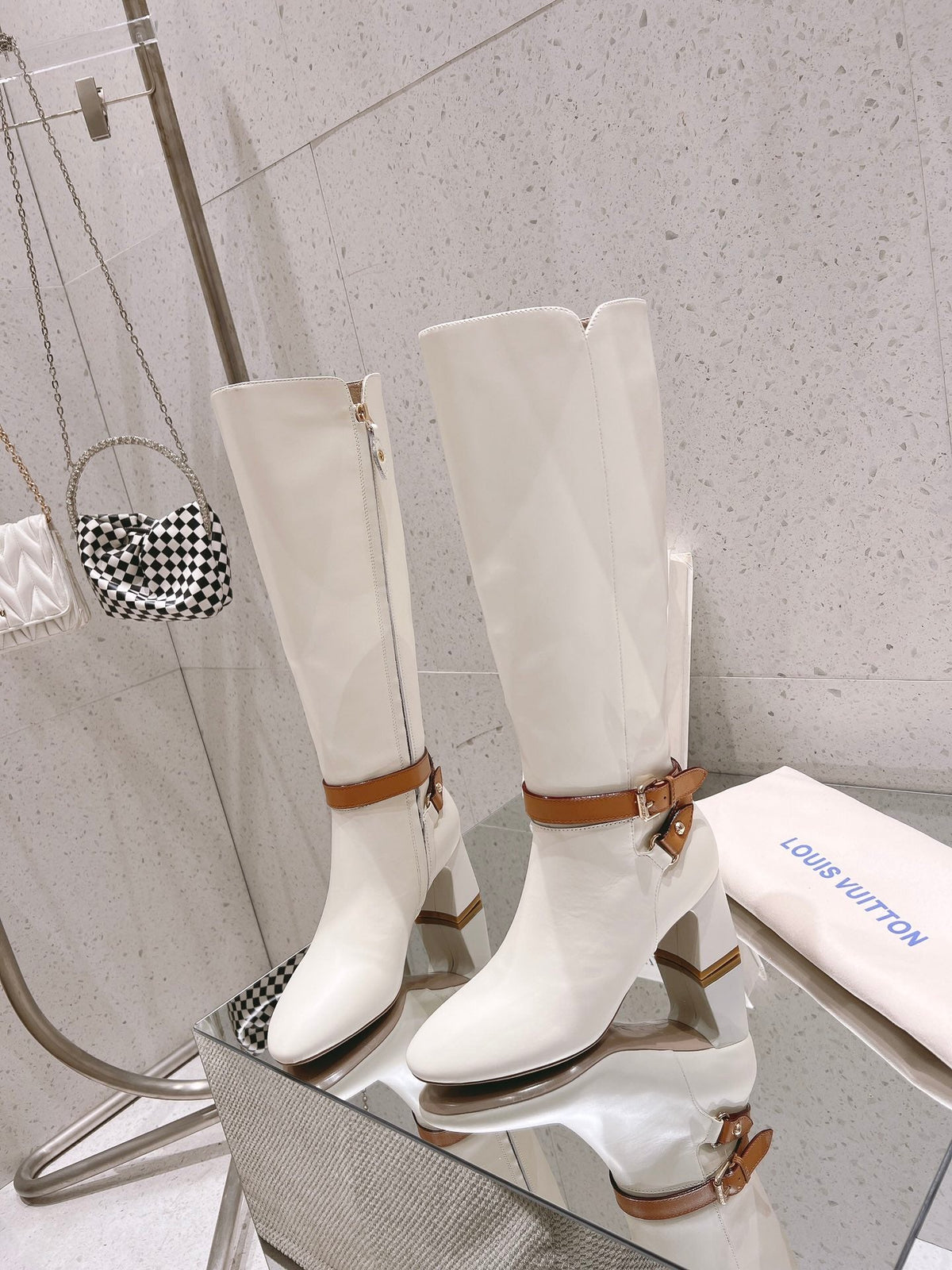 Louis Vuitton Parisienne Leather Knee-High Boots