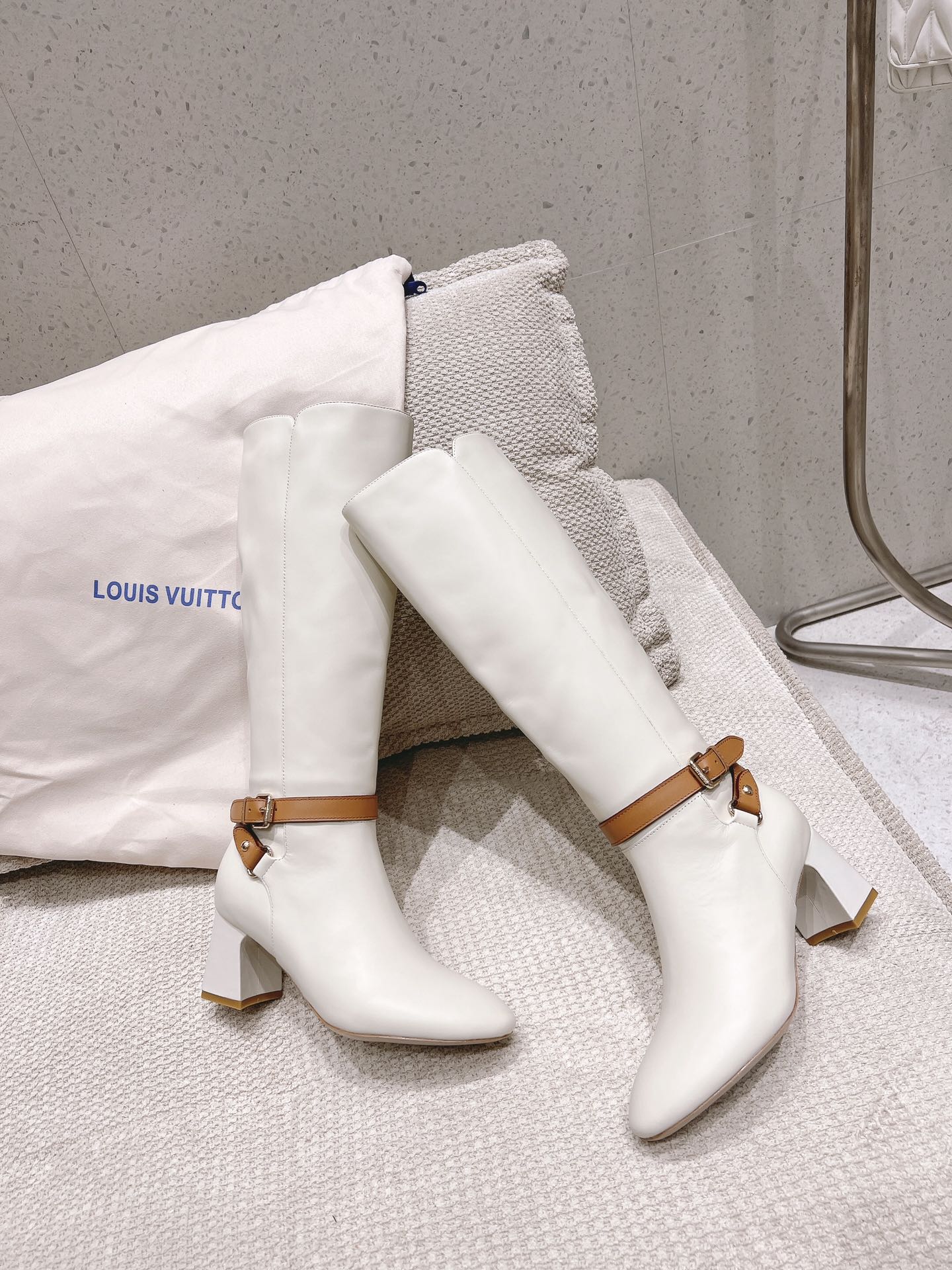 Louis Vuitton Parisienne Leather Knee-High Boots