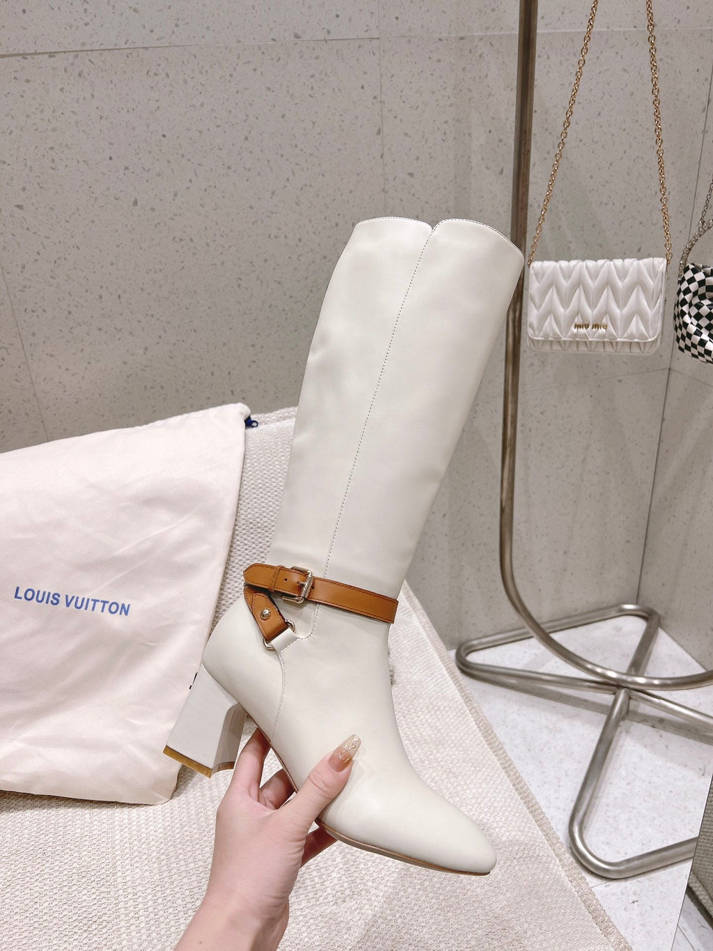 Louis Vuitton Parisienne Leather Knee-High Boots