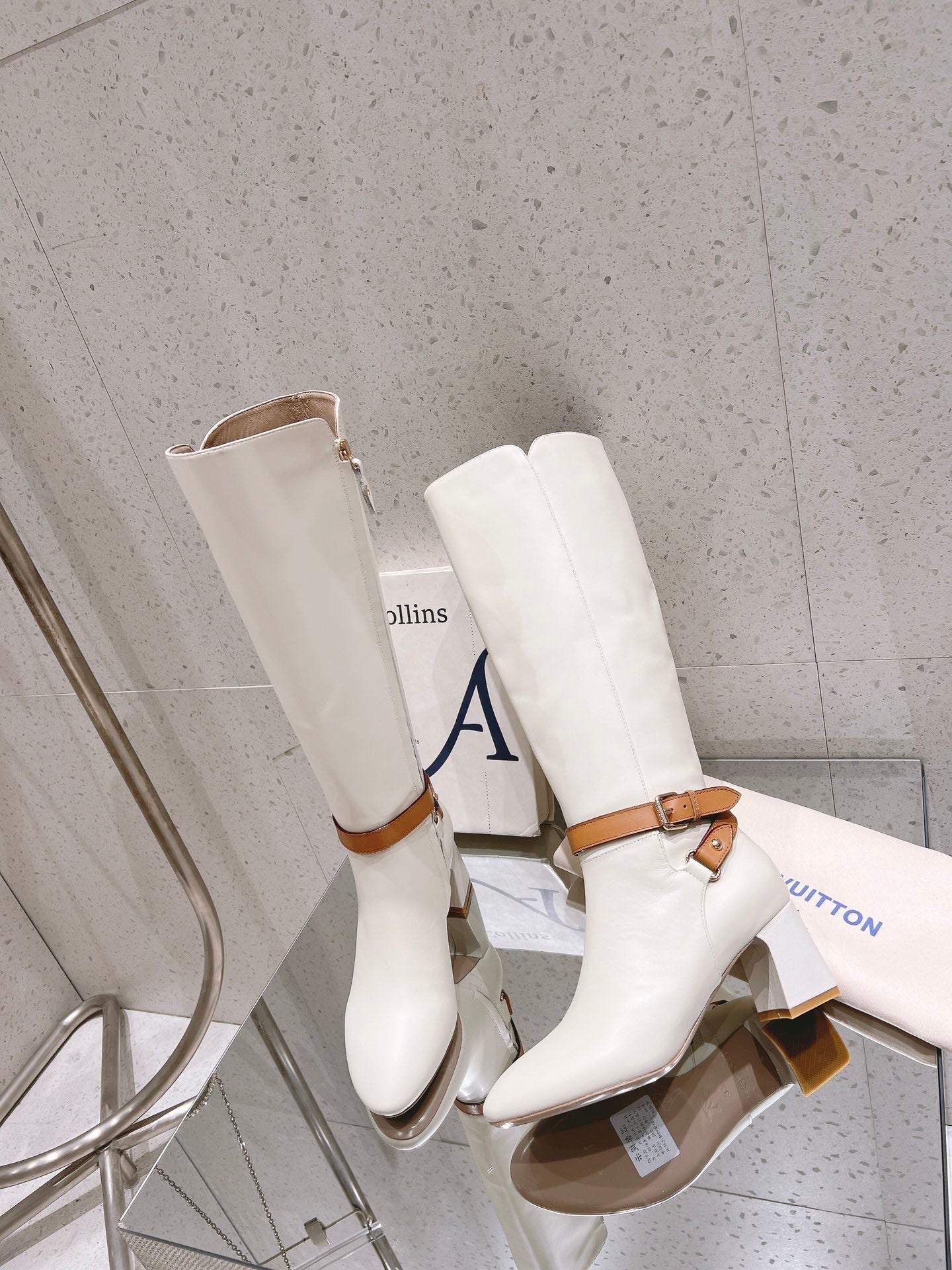 Louis Vuitton Parisienne Leather Knee-High Boots