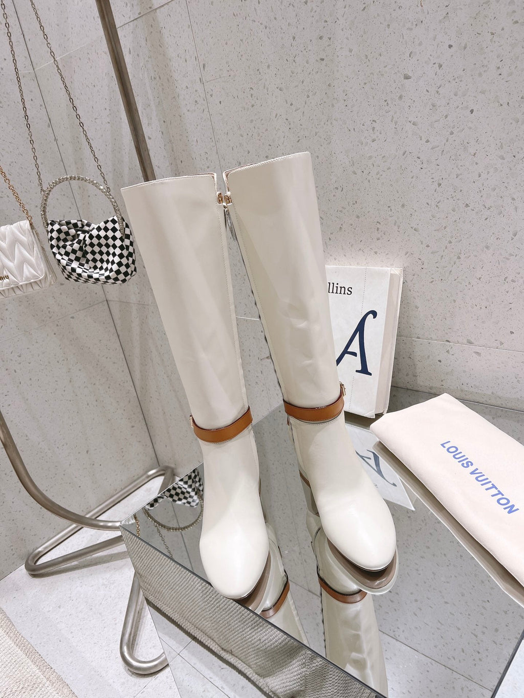 Louis Vuitton Parisienne Leather Knee-High Boots