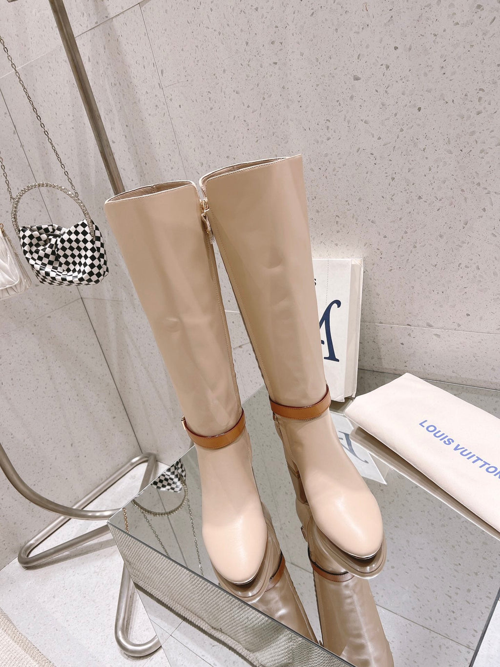 Louis Vuitton Parisienne Leather Knee-High Boots