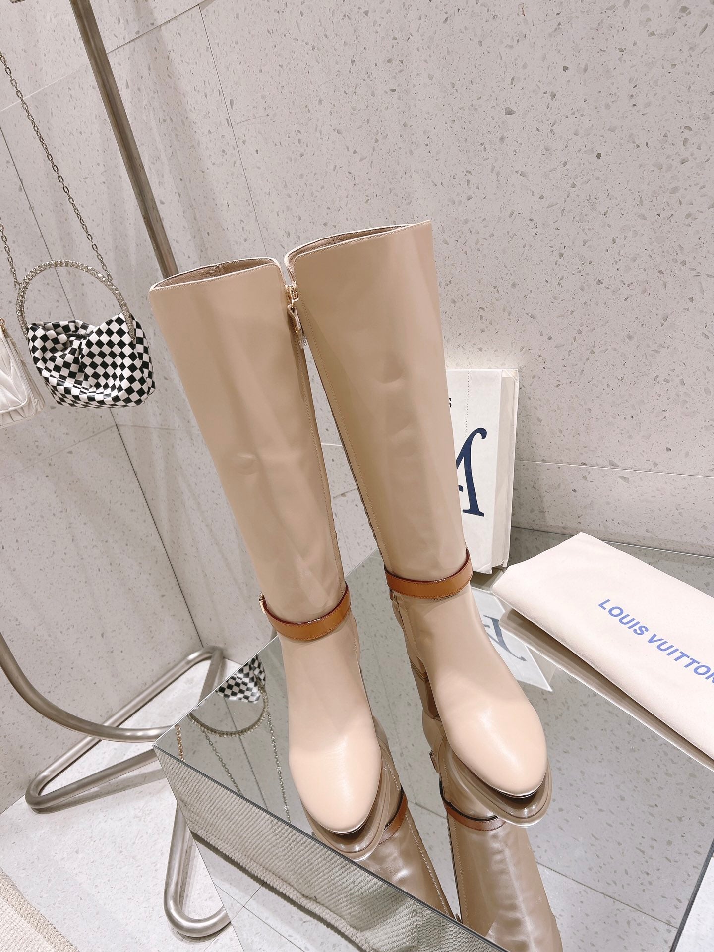 Louis Vuitton Parisienne Leather Knee-High Boots