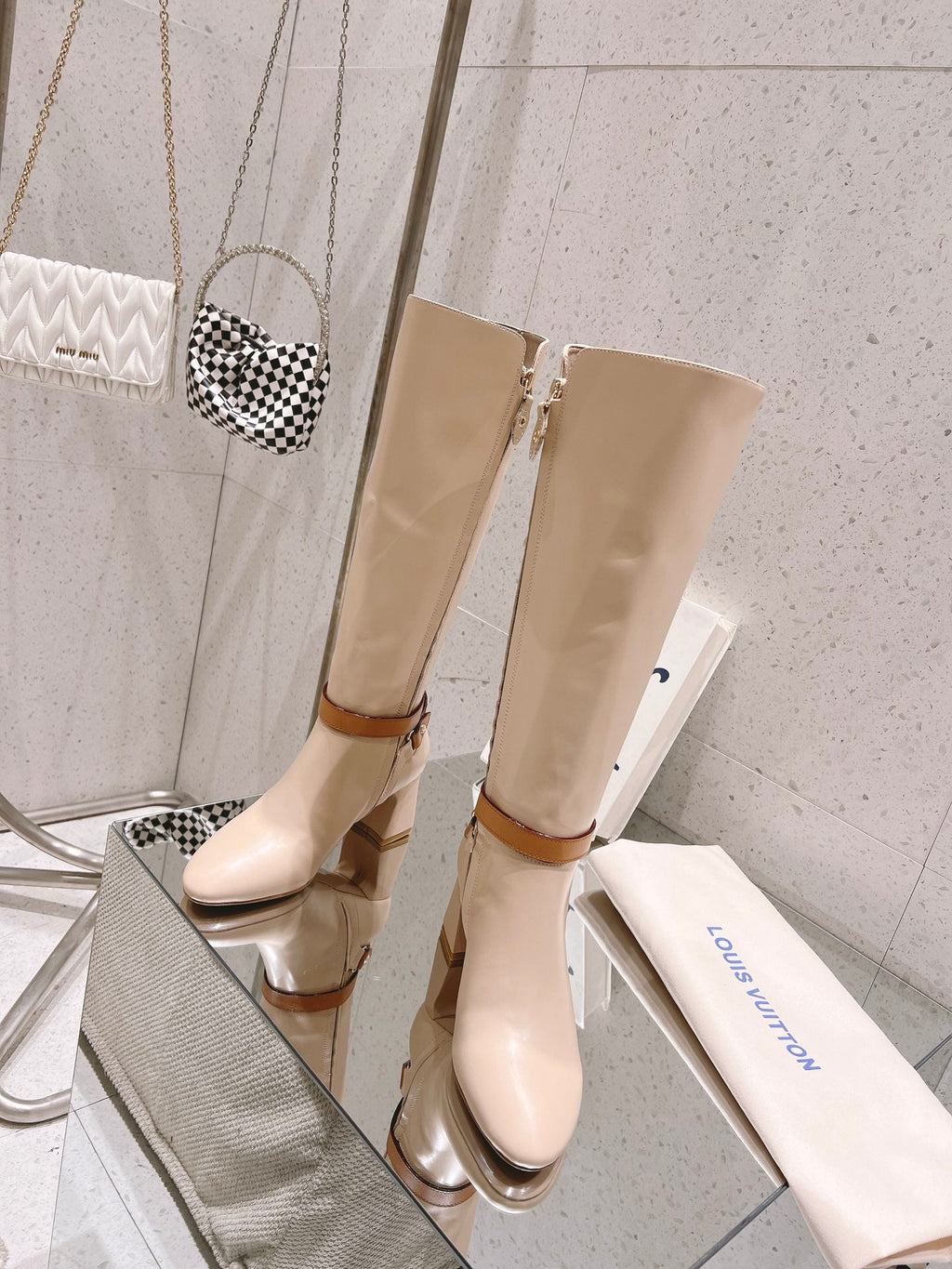 Louis Vuitton Parisienne Leather Knee-High Boots