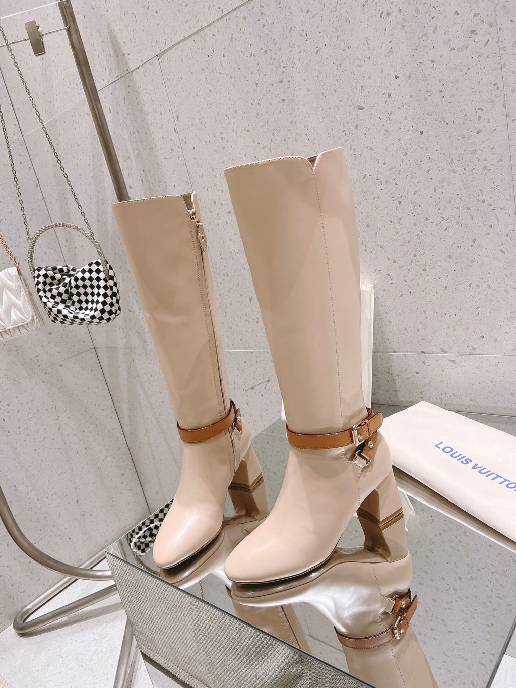 Louis Vuitton Parisienne Leather Knee-High Boots