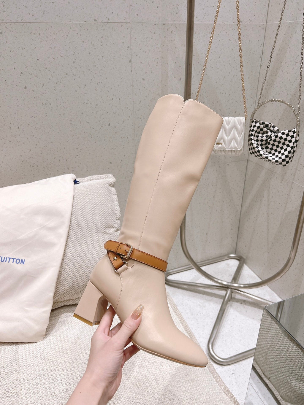 Louis Vuitton Parisienne Leather Knee-High Boots