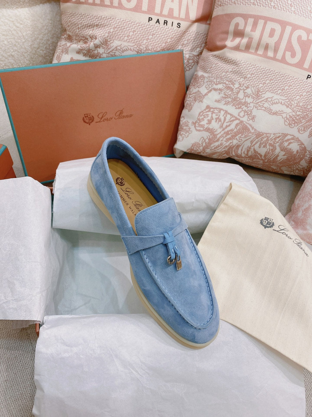 Loro Piana Glossy Cashmere Loafers