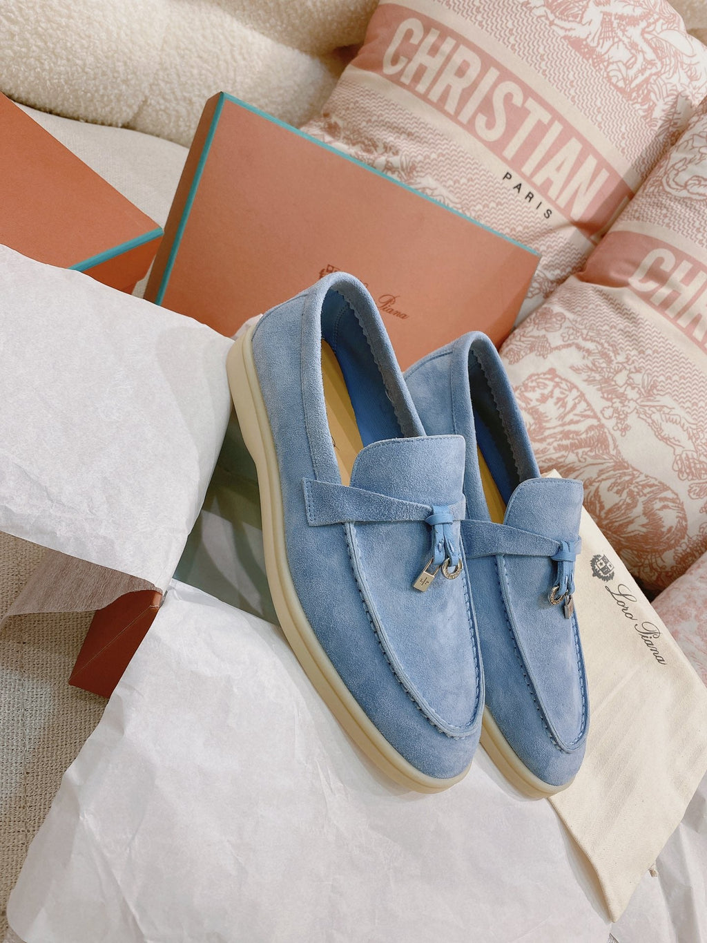 Loro Piana Glossy Cashmere Loafers