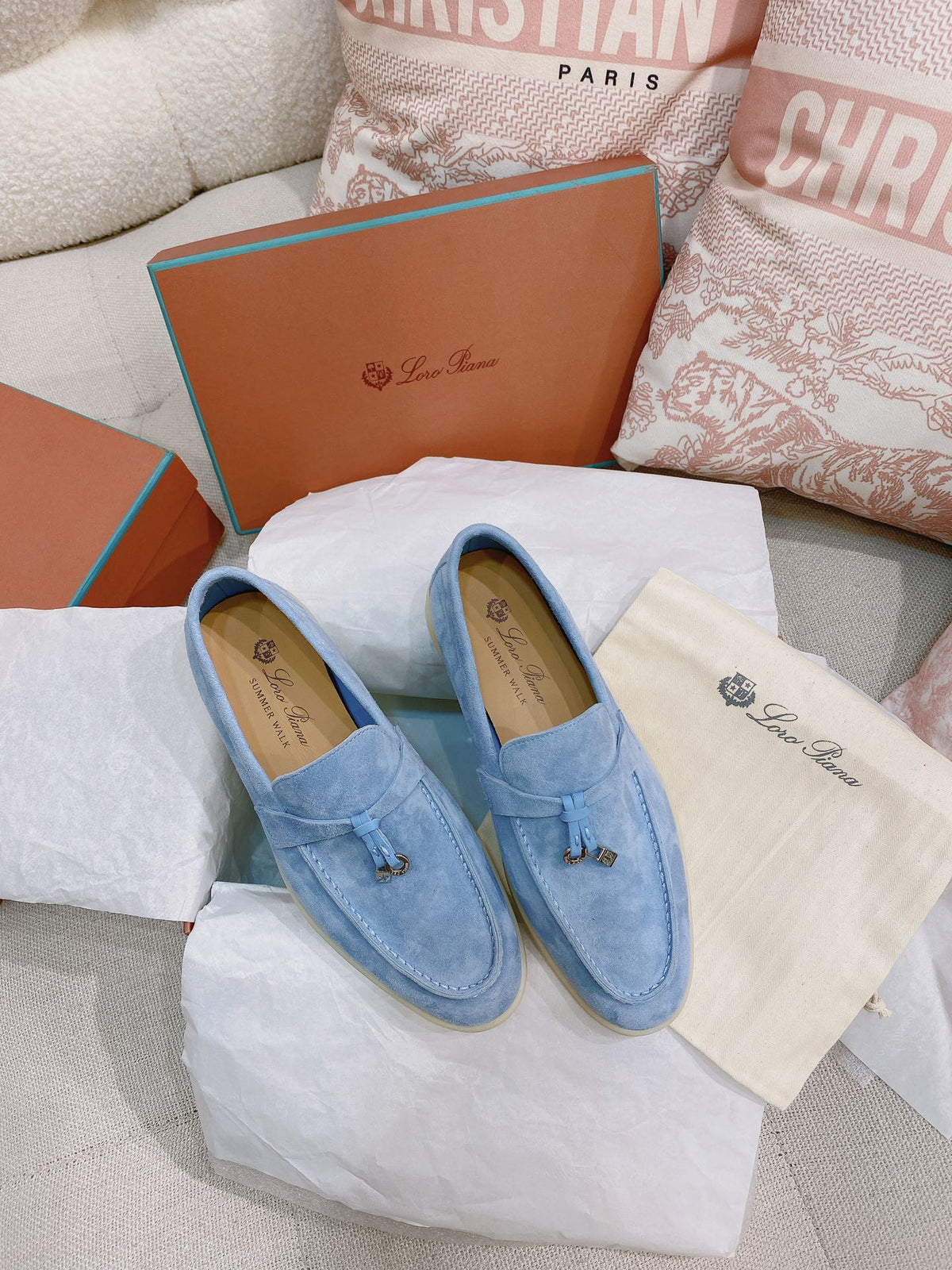 Loro Piana Glossy Cashmere Loafers
