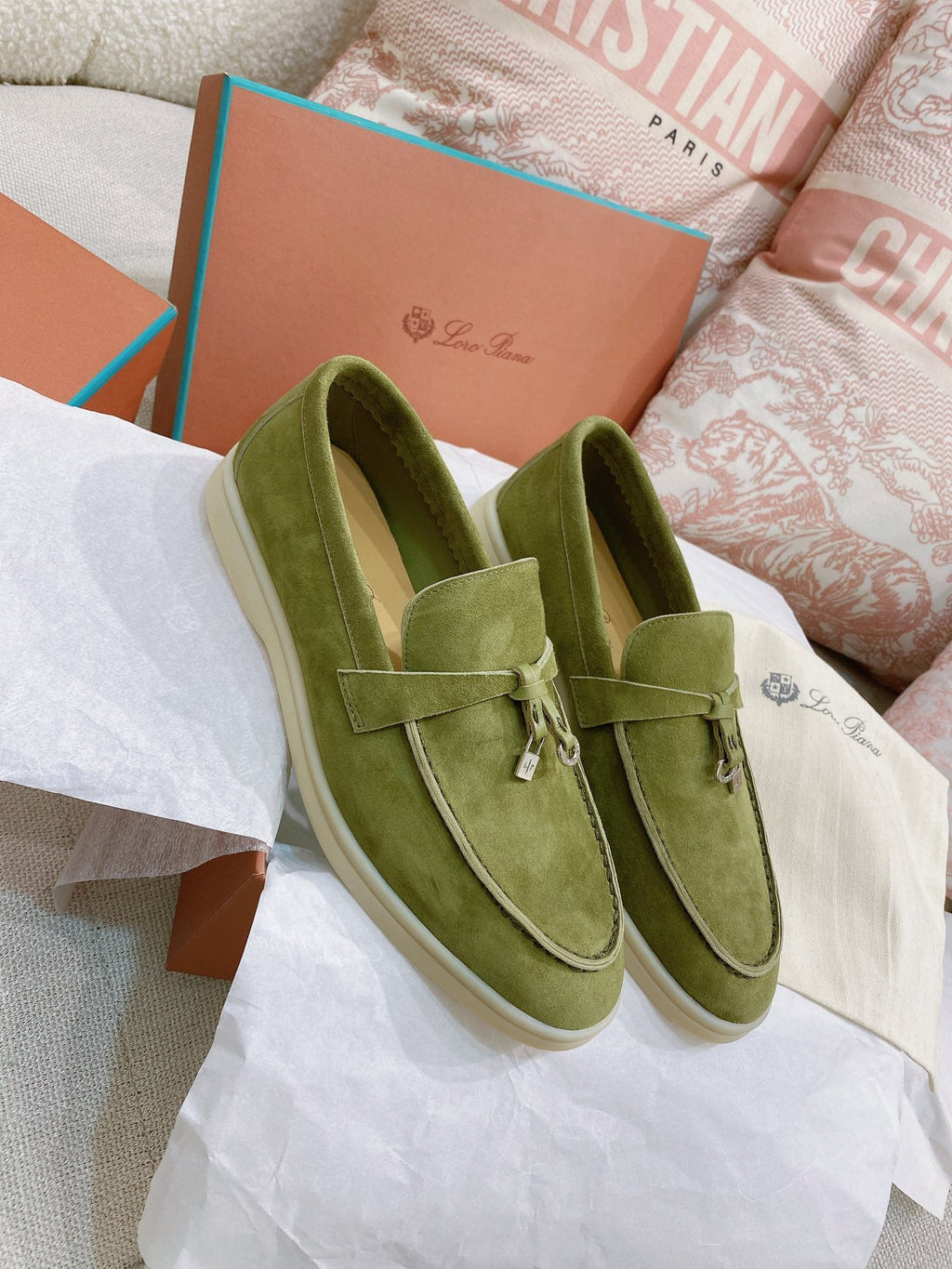Loro Piana Glossy Cashmere Loafers