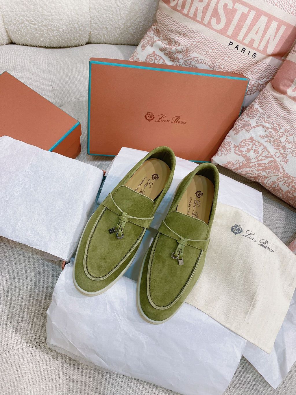 Loro Piana Glossy Cashmere Loafers
