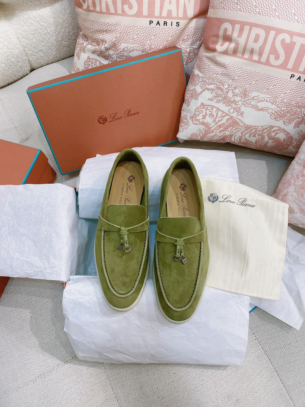 Loro Piana Glossy Cashmere Loafers