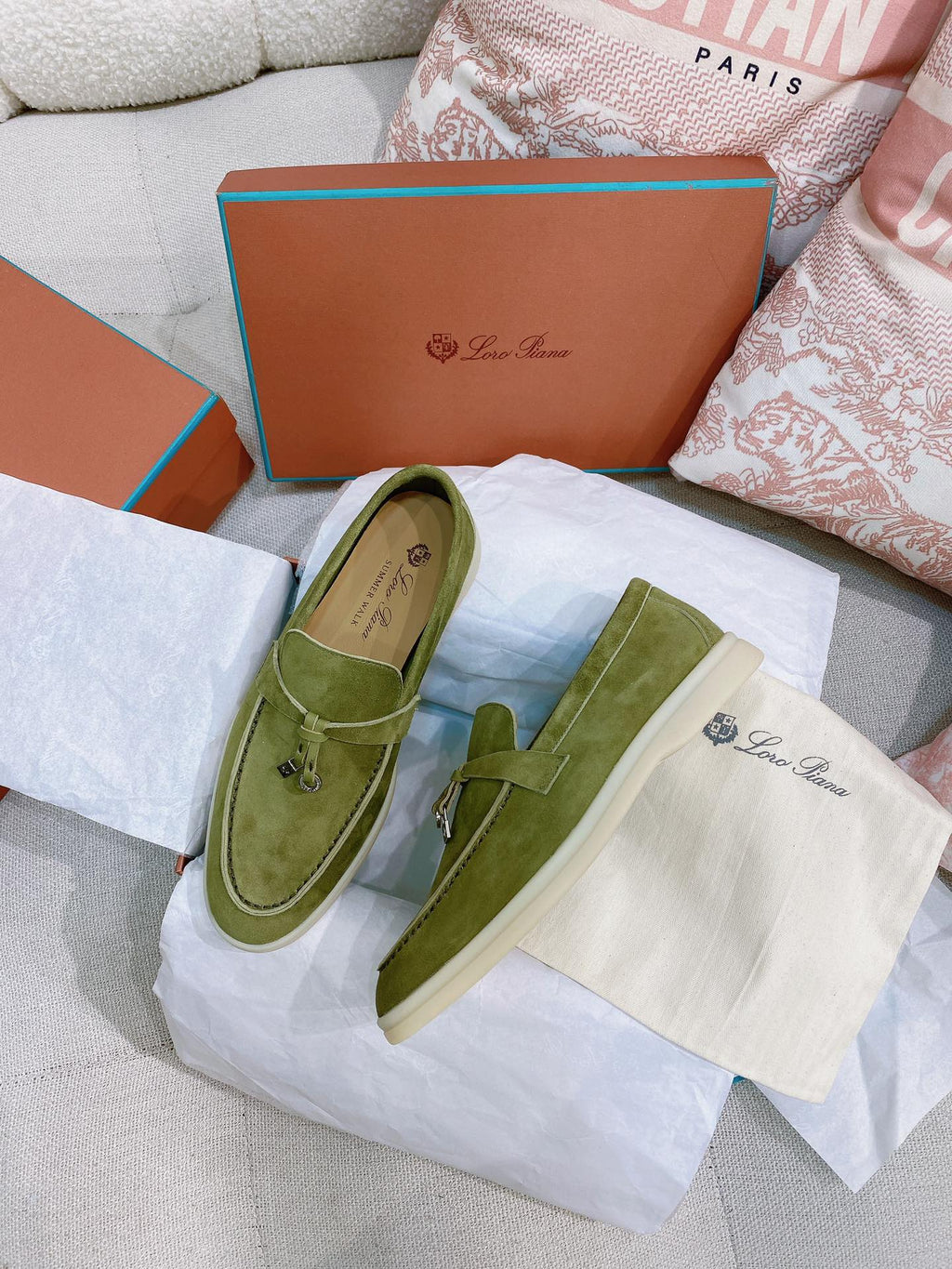 Loro Piana Glossy Cashmere Loafers