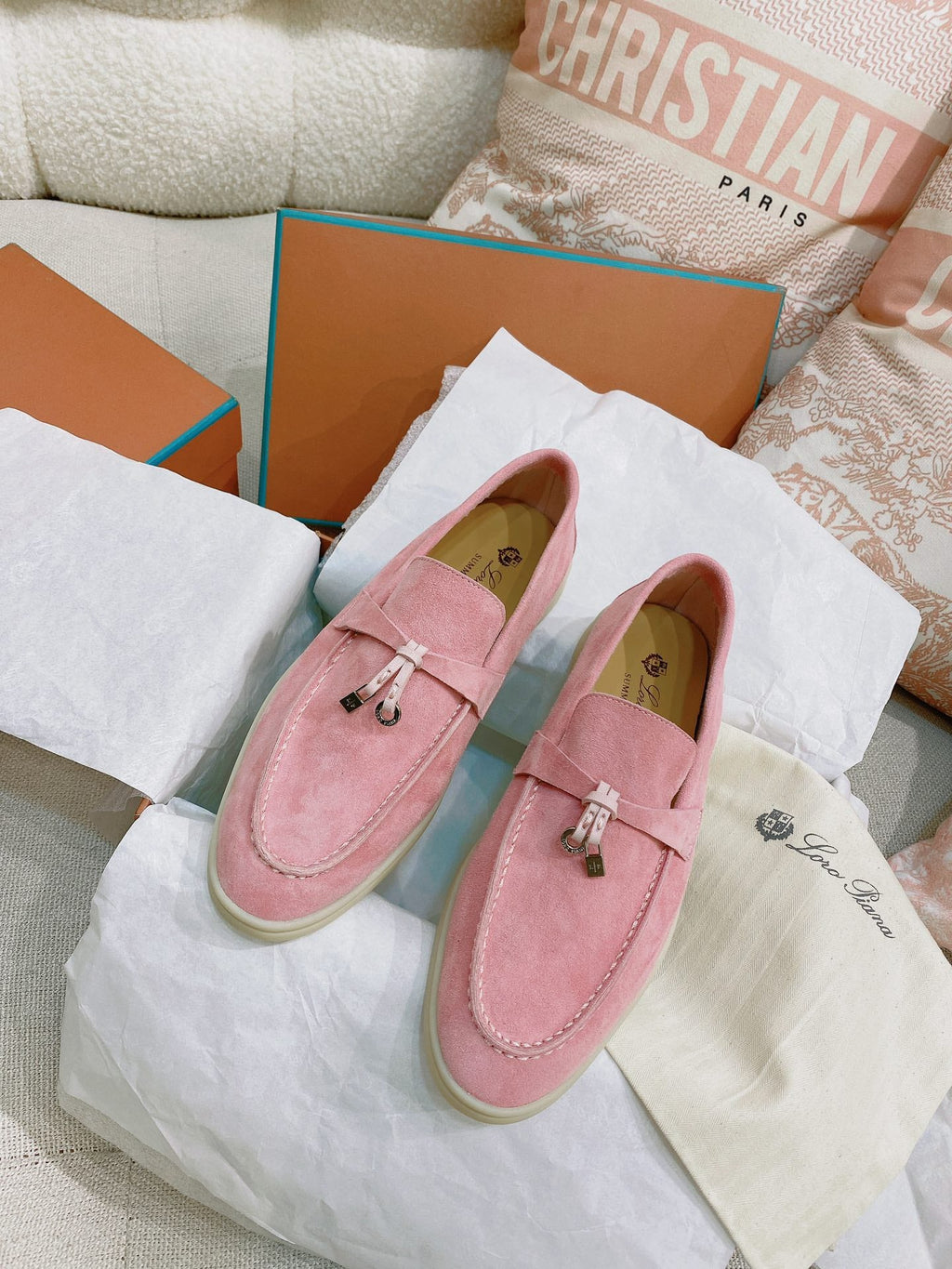 Loro Piana Glossy Cashmere Loafers