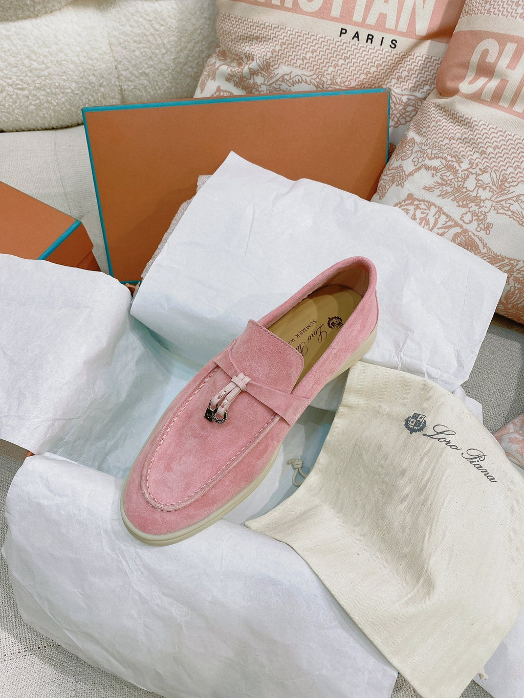 Loro Piana Glossy Cashmere Loafers