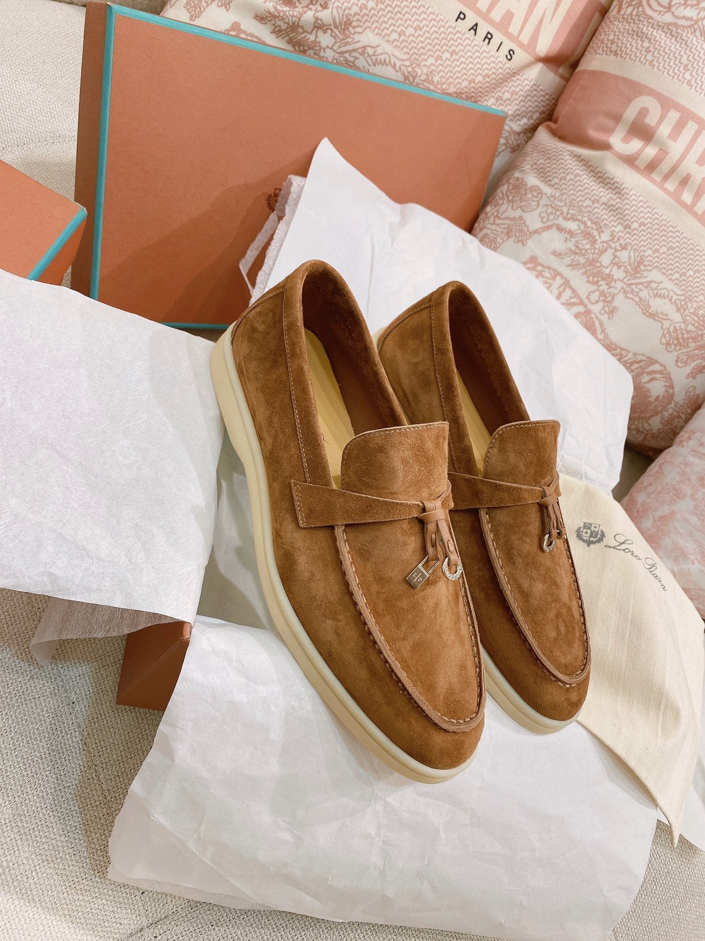 Loro Piana Glossy Cashmere Loafers
