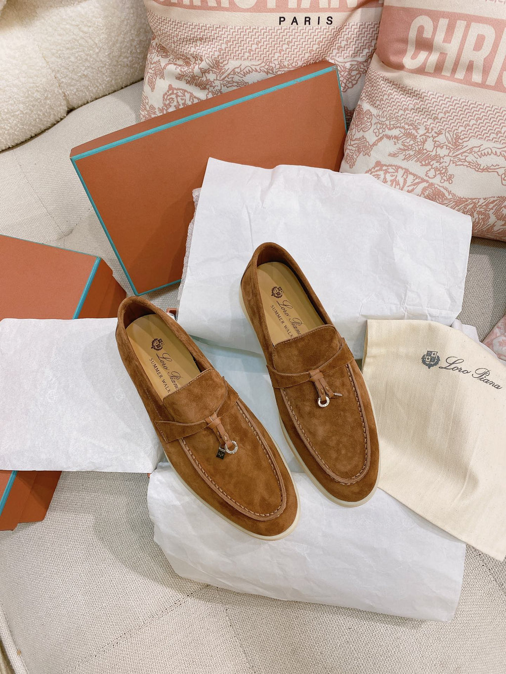 Loro Piana Glossy Cashmere Loafers