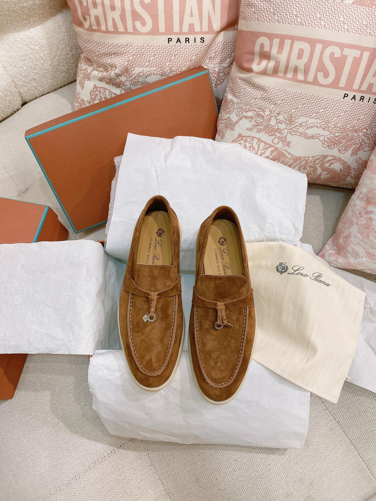 Loro Piana Glossy Cashmere Loafers