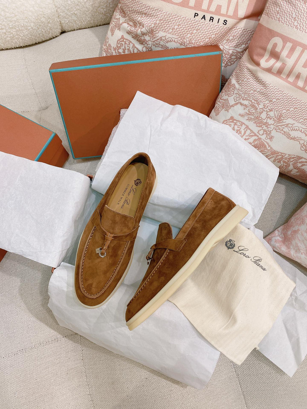 Loro Piana Glossy Cashmere Loafers