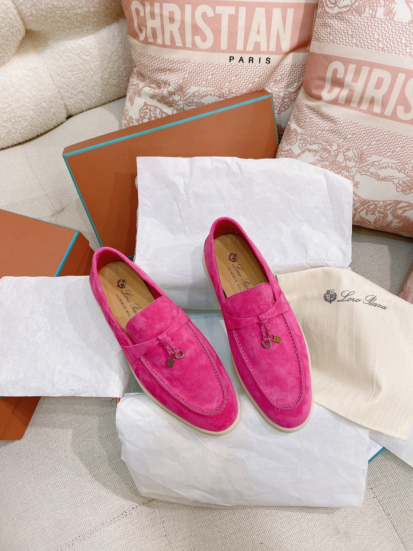 Loro Piana Glossy Cashmere Loafers