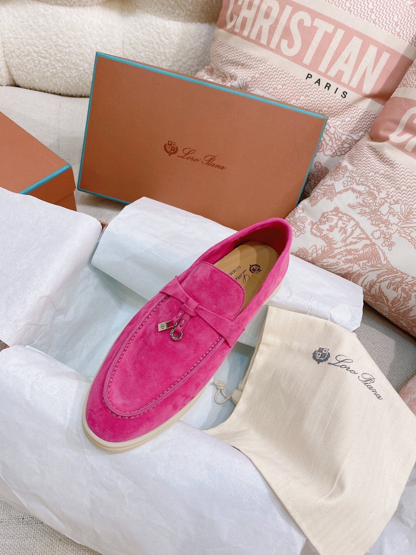 Loro Piana Glossy Cashmere Loafers