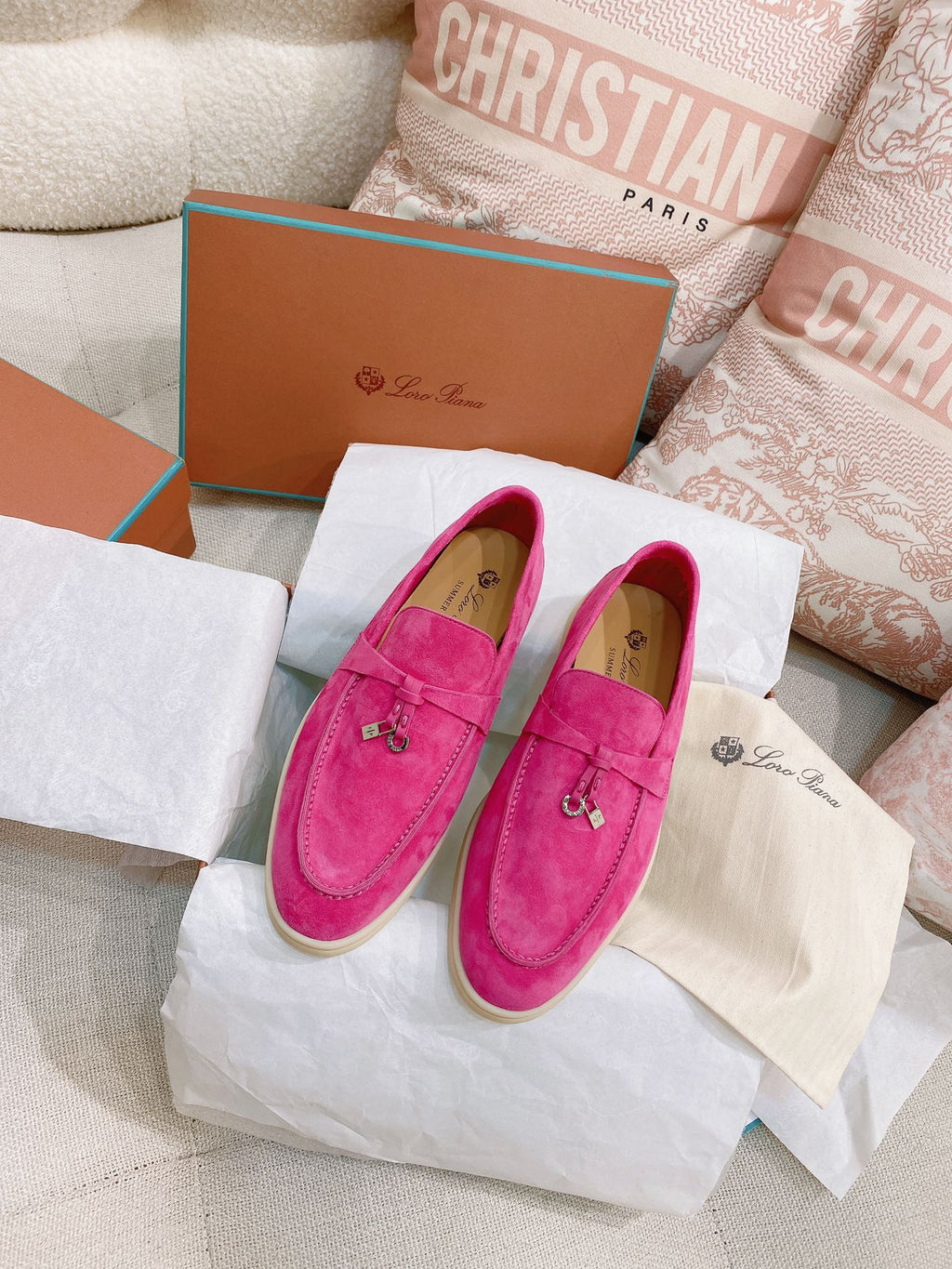 Loro Piana Glossy Cashmere Loafers