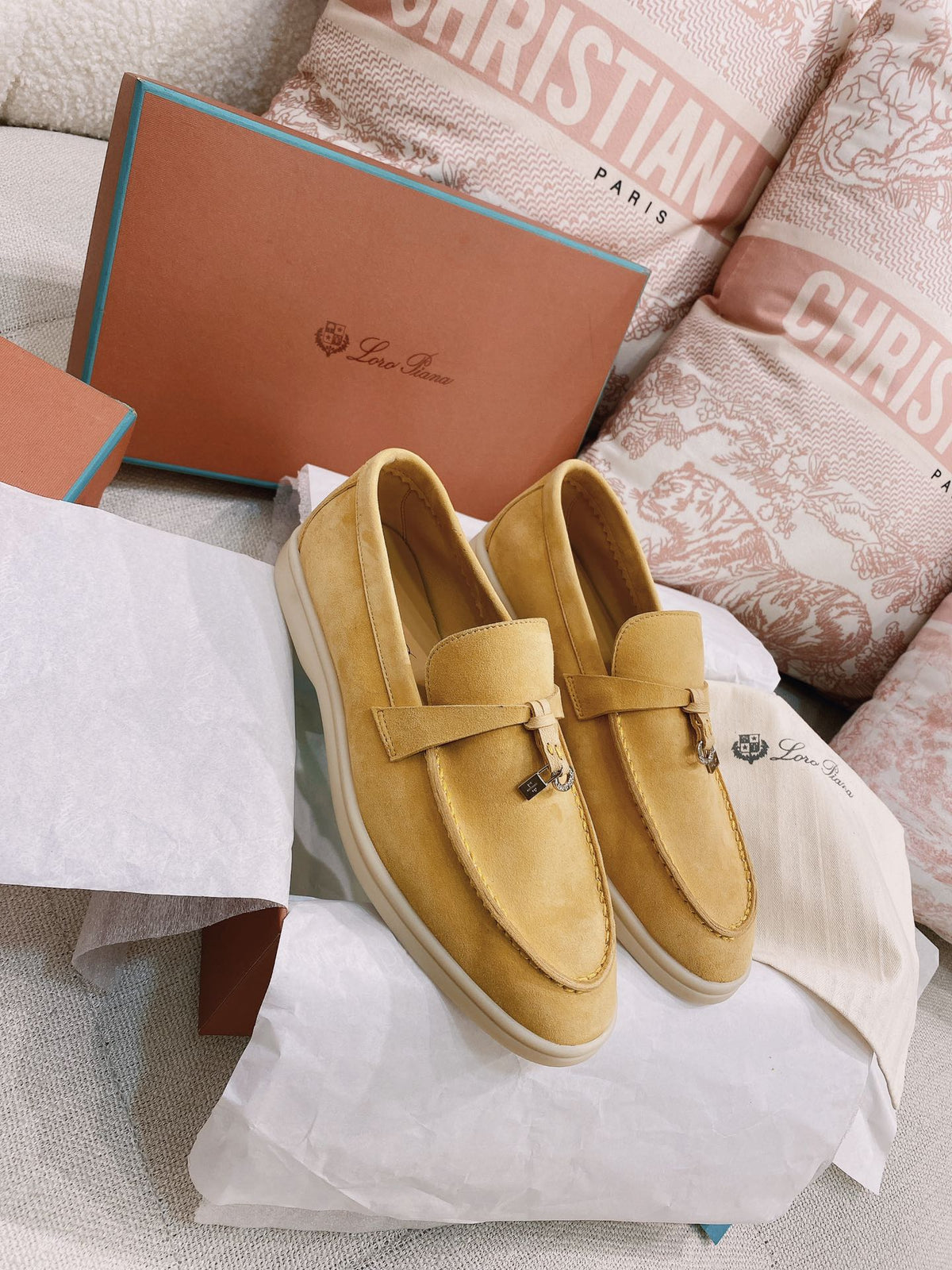 Loro Piana Glossy Cashmere Loafers