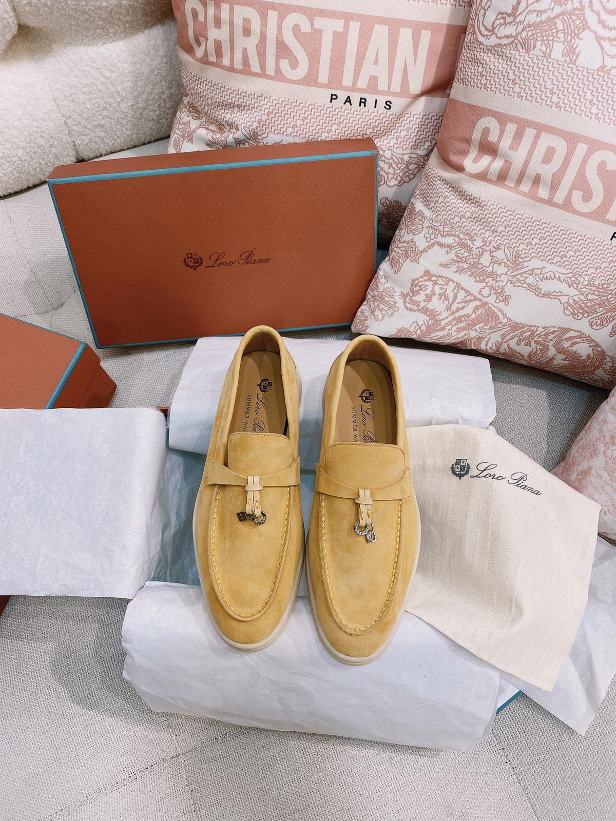 Loro Piana Glossy Cashmere Loafers