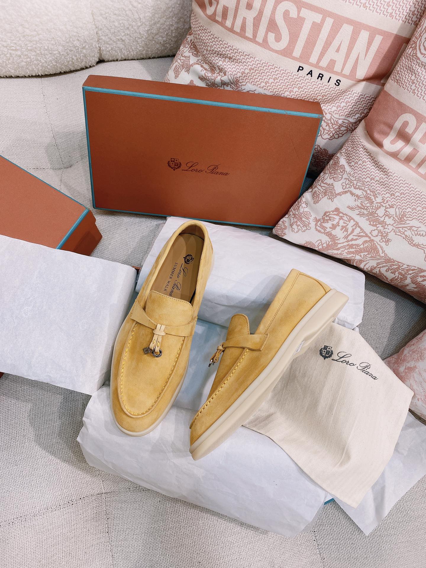 Loro Piana Glossy Cashmere Loafers