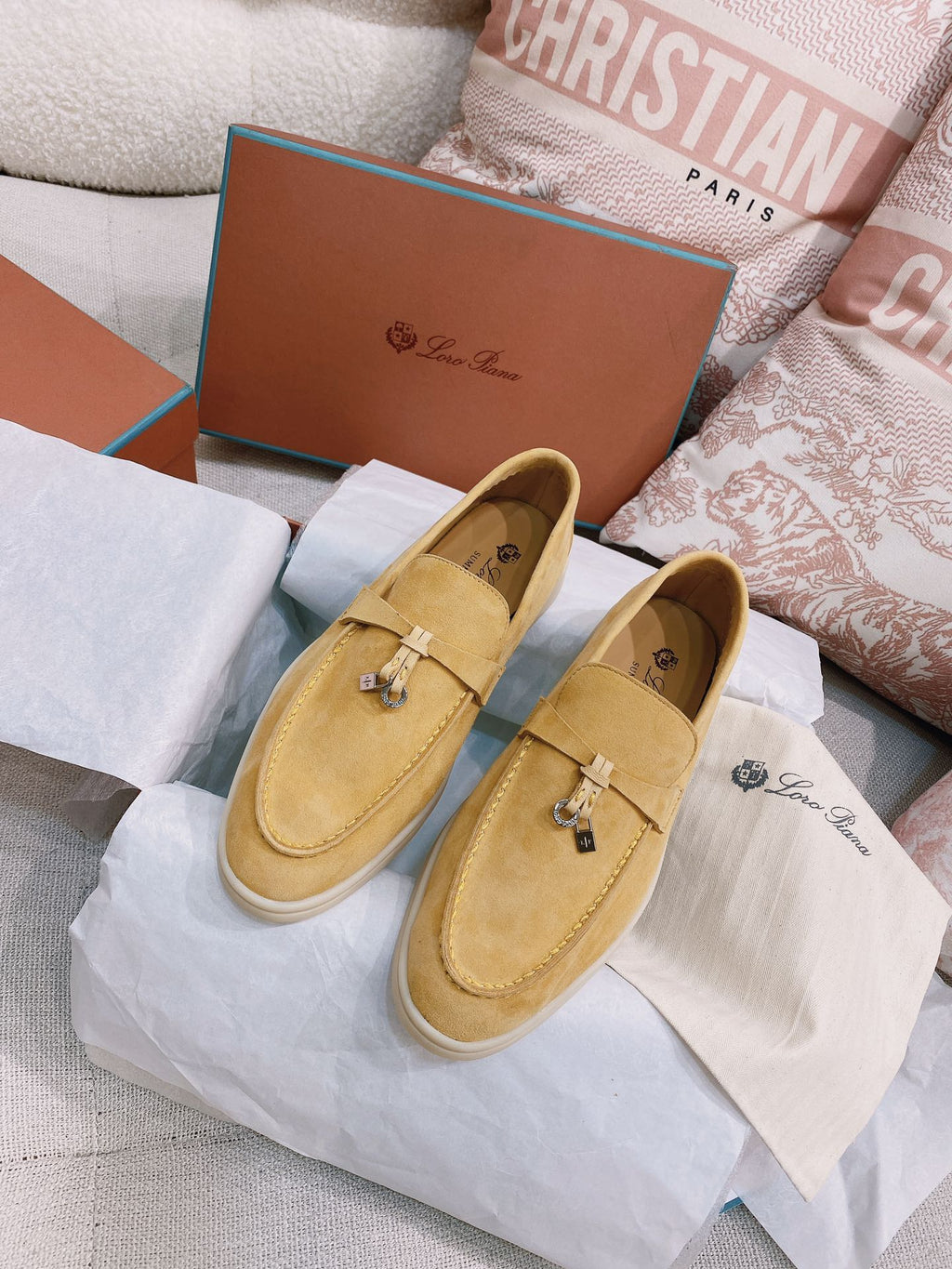 Loro Piana Glossy Cashmere Loafers