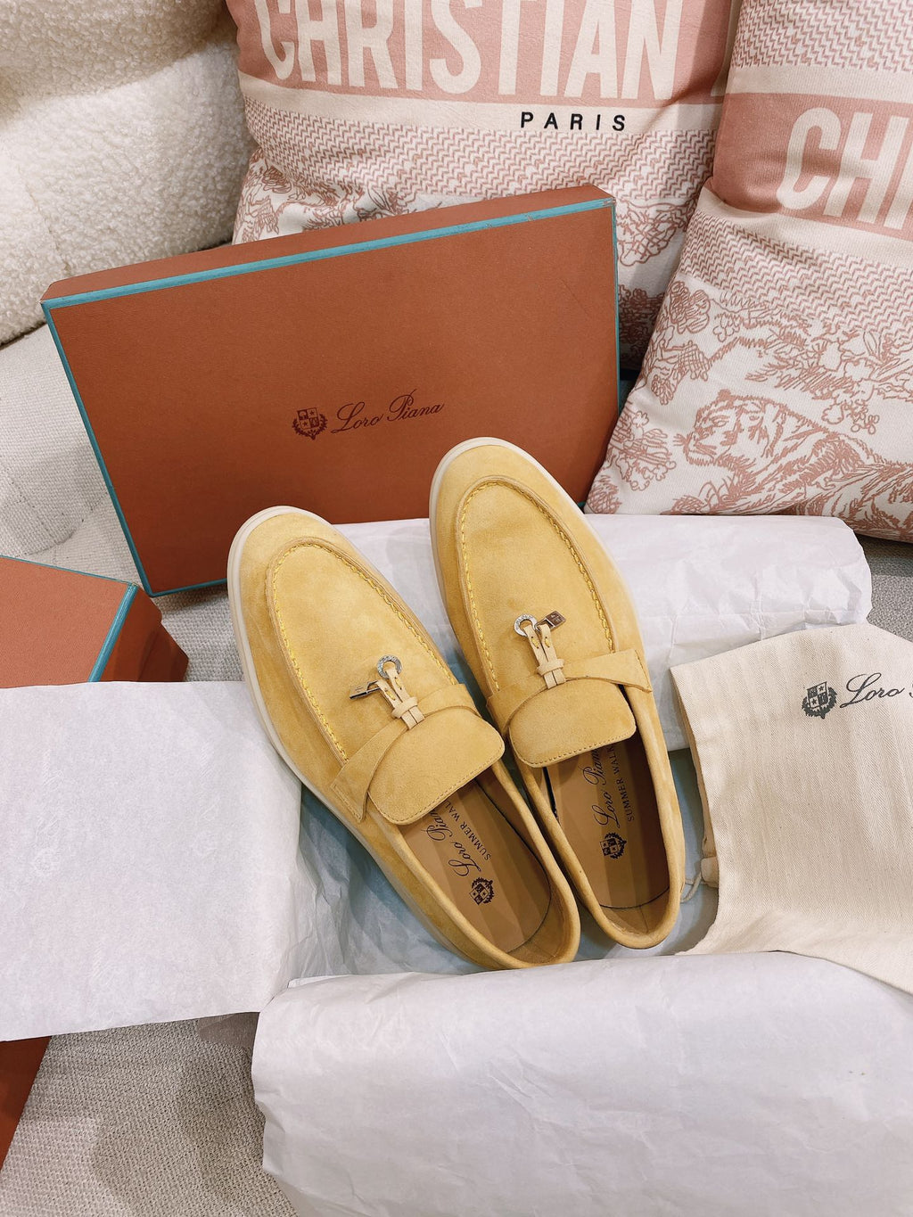 Loro Piana Glossy Cashmere Loafers