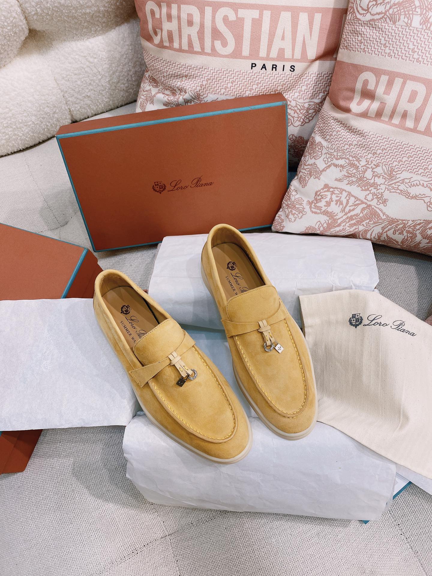 Loro Piana Glossy Cashmere Loafers