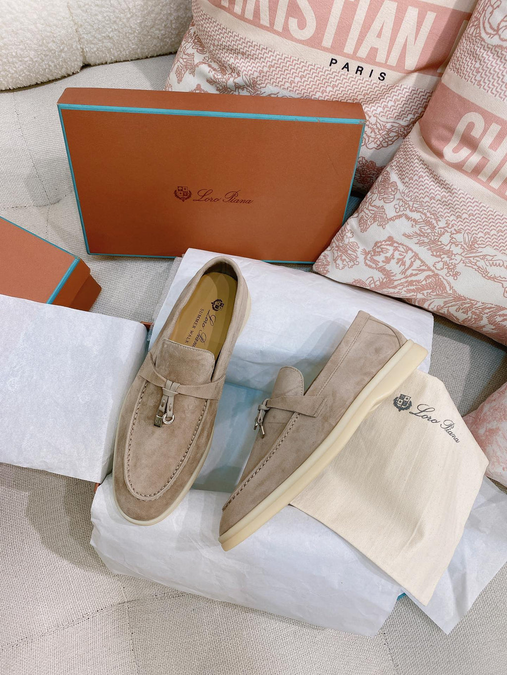 Loro Piana Glossy Cashmere Loafers