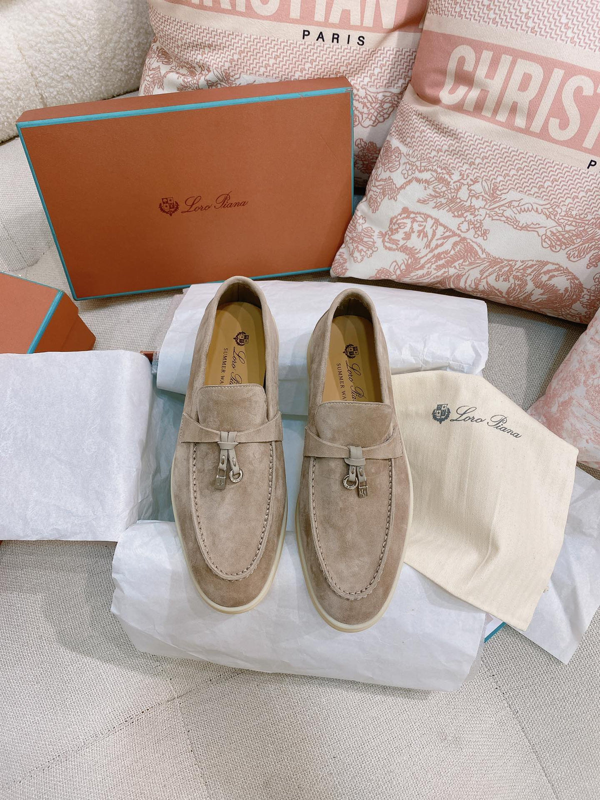 Loro Piana Glossy Cashmere Loafers