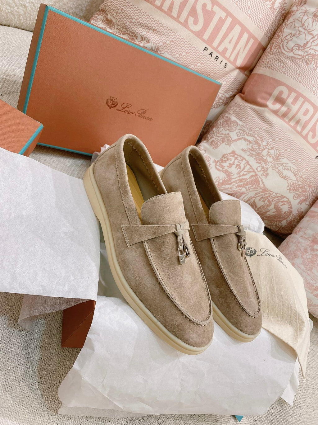 Loro Piana Glossy Cashmere Loafers
