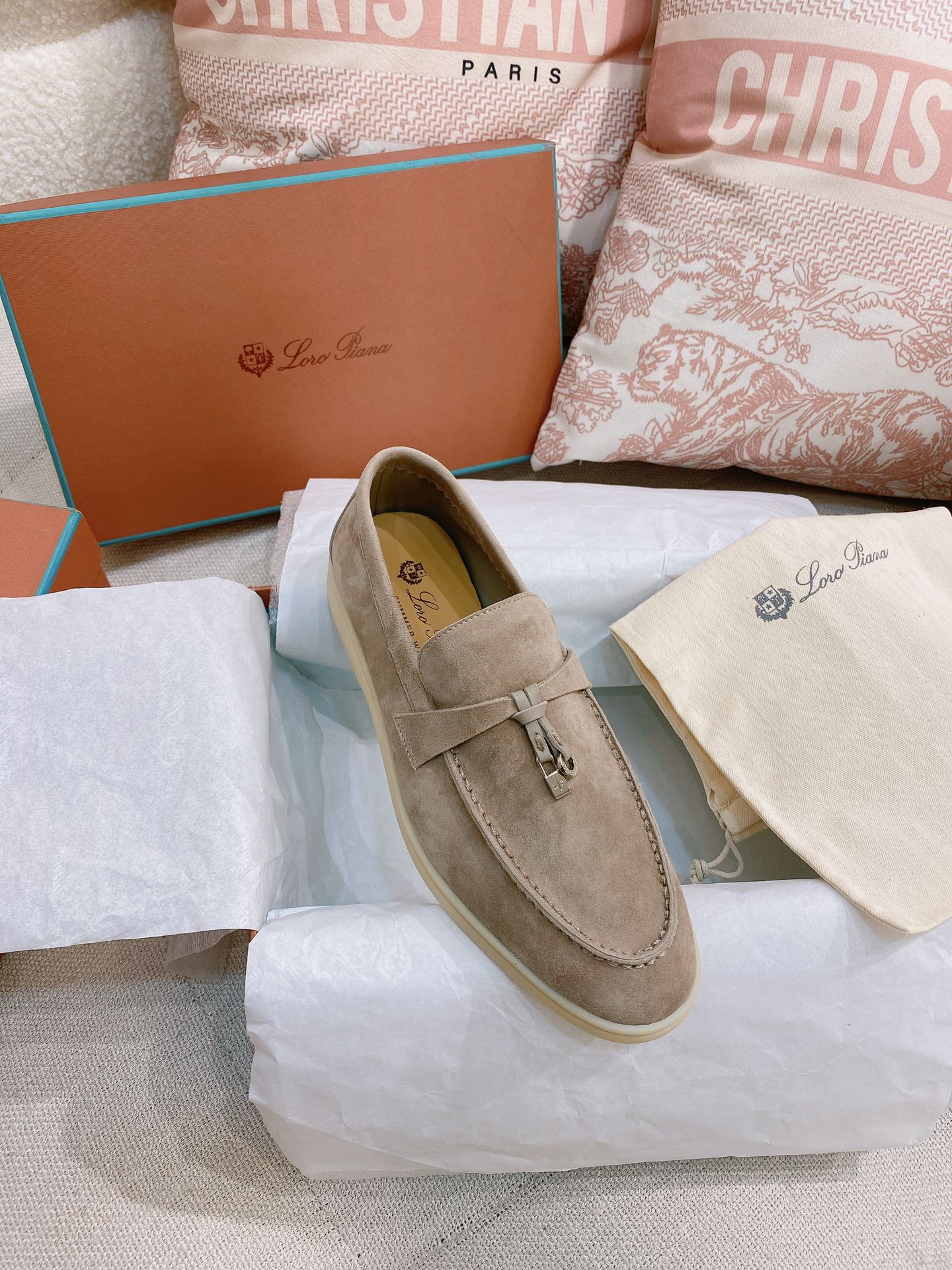 Loro Piana Glossy Cashmere Loafers