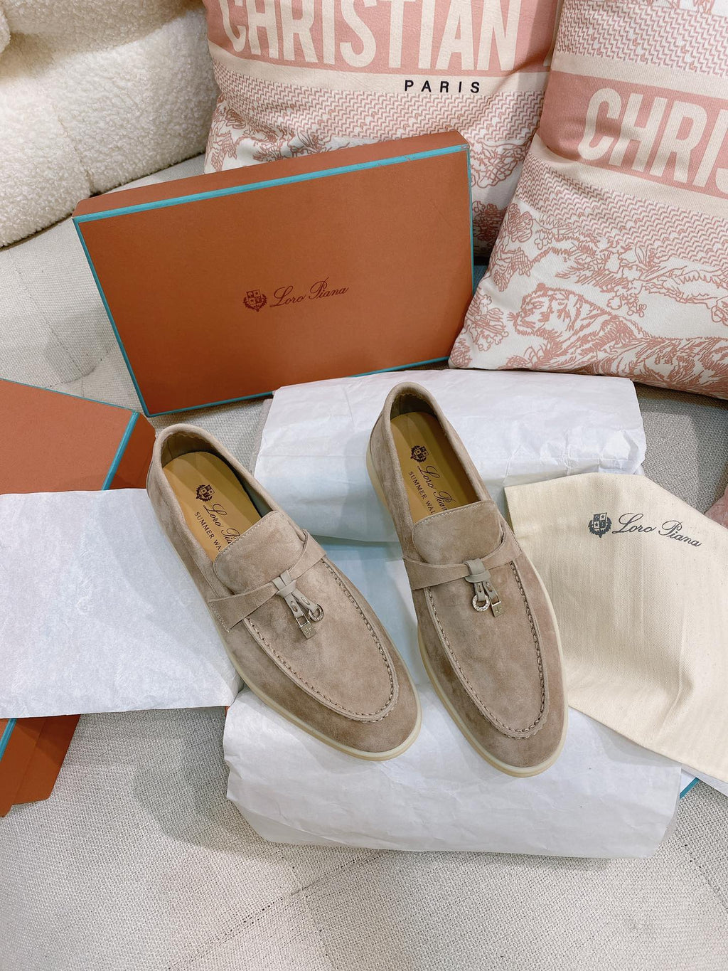 Loro Piana Glossy Cashmere Loafers