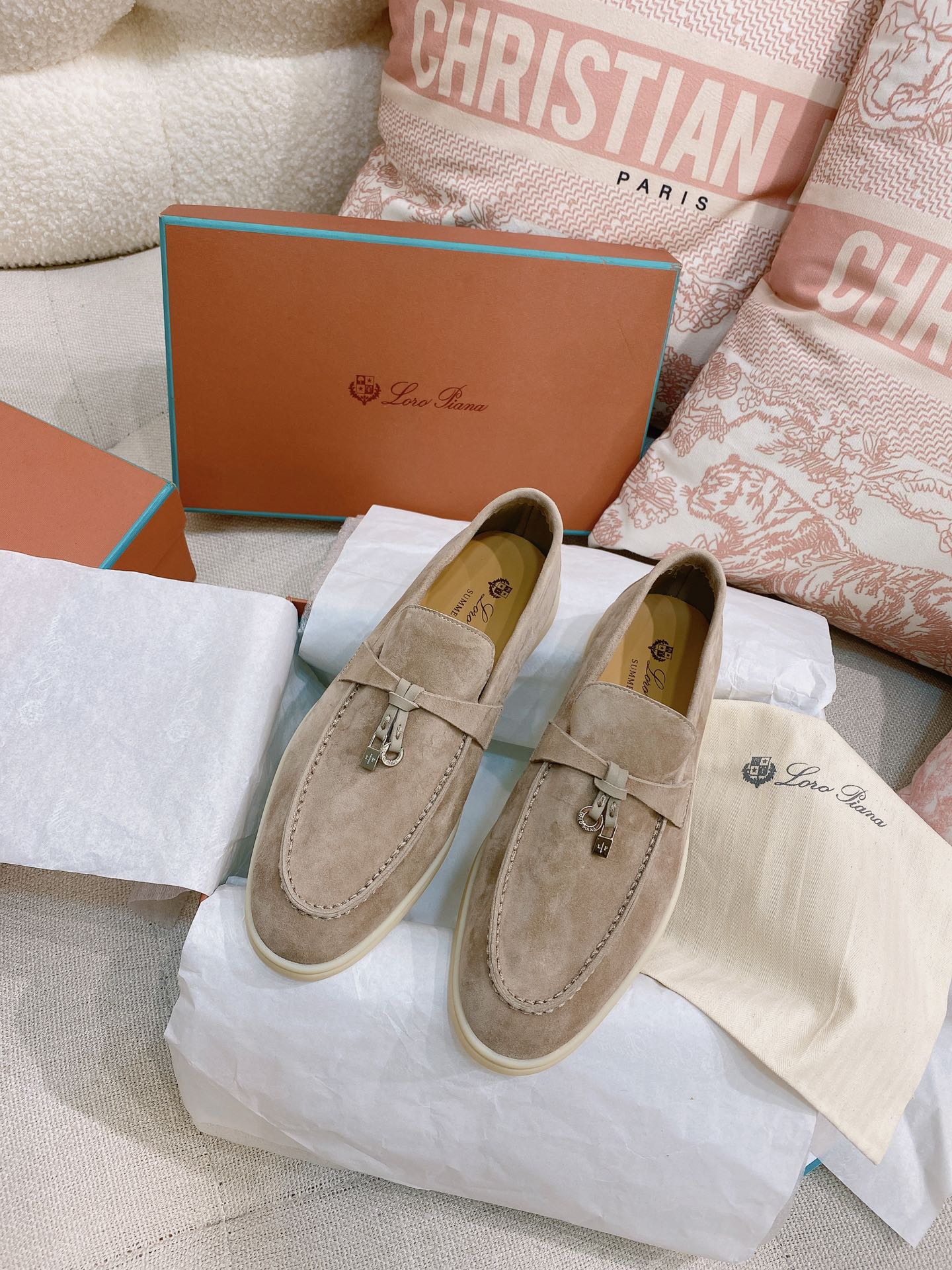 Loro Piana Glossy Cashmere Loafers