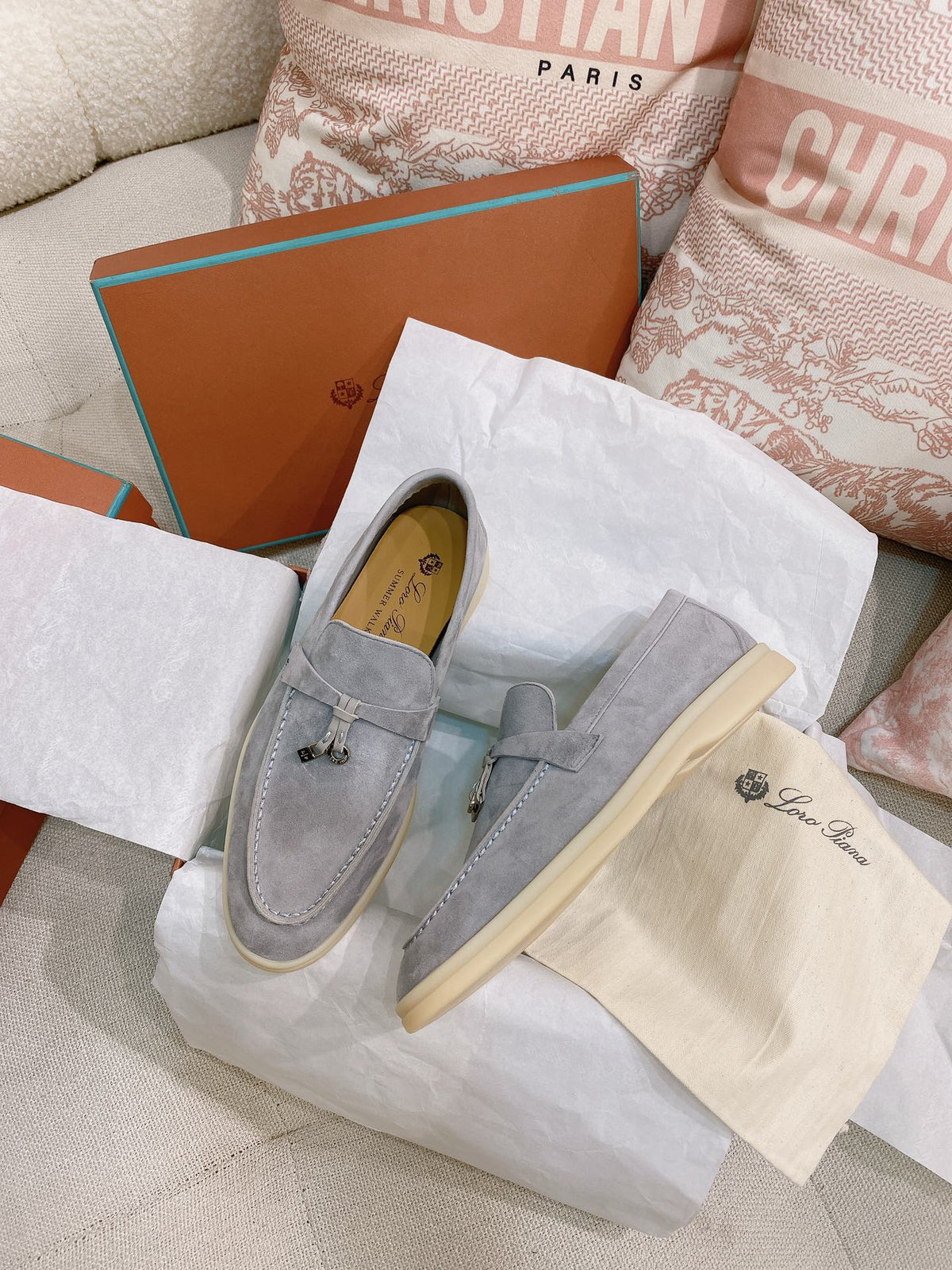 Loro Piana Glossy Cashmere Loafers
