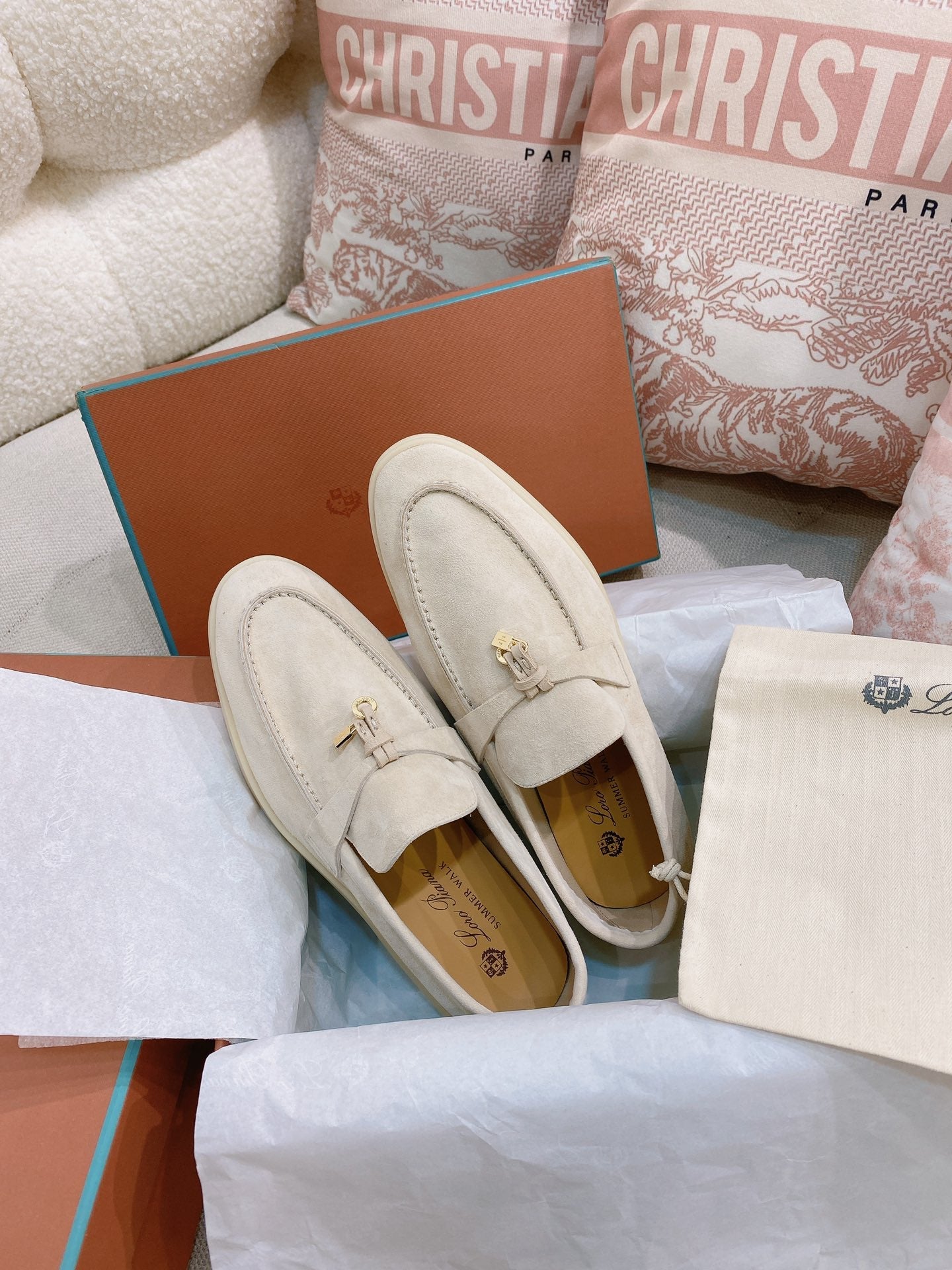 Loro Piana Glossy Cashmere Loafers