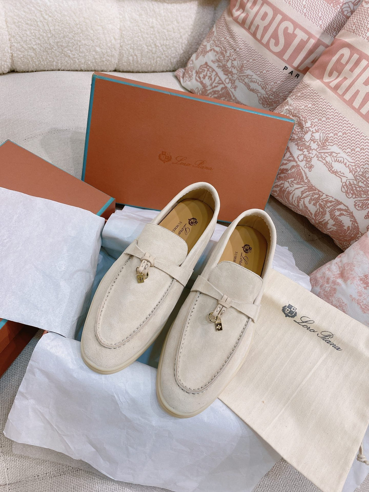 Loro Piana Glossy Cashmere Loafers