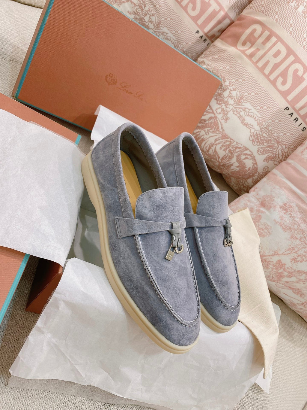 Loro Piana Glossy Cashmere Loafers