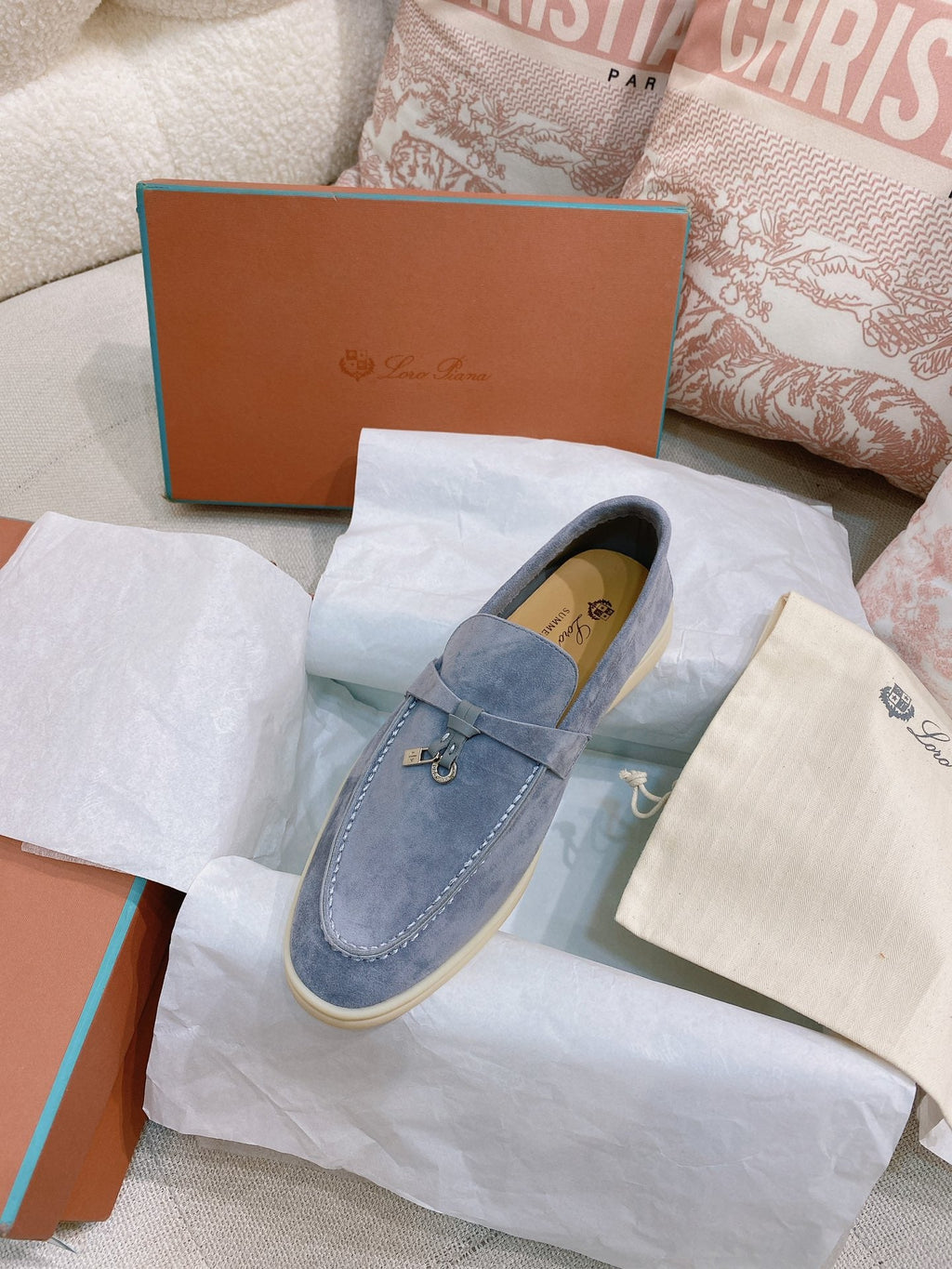 Loro Piana Glossy Cashmere Loafers