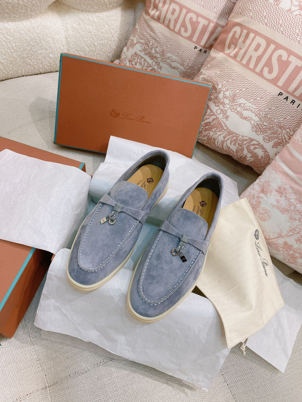 Loro Piana Glossy Cashmere Loafers