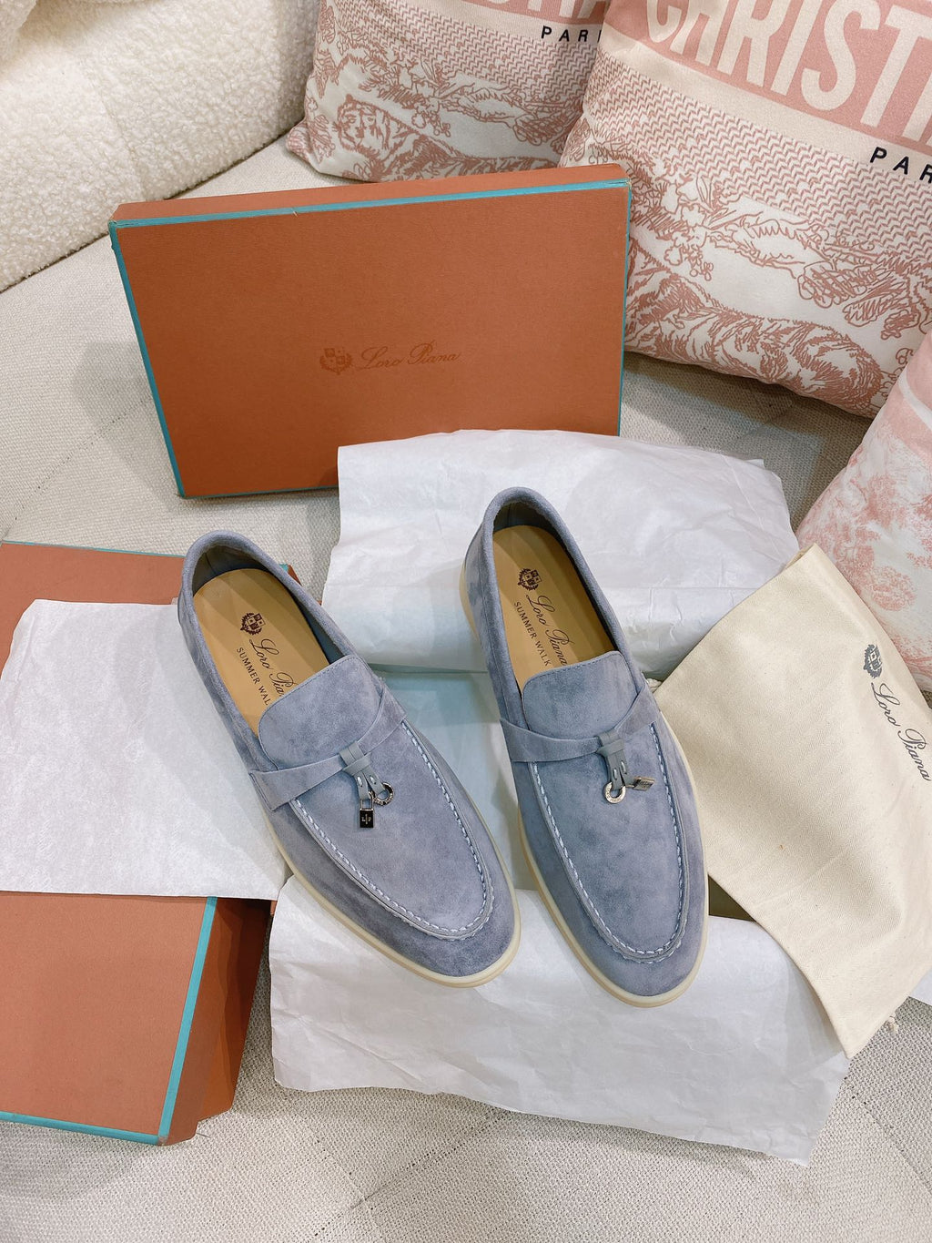Loro Piana Glossy Cashmere Loafers
