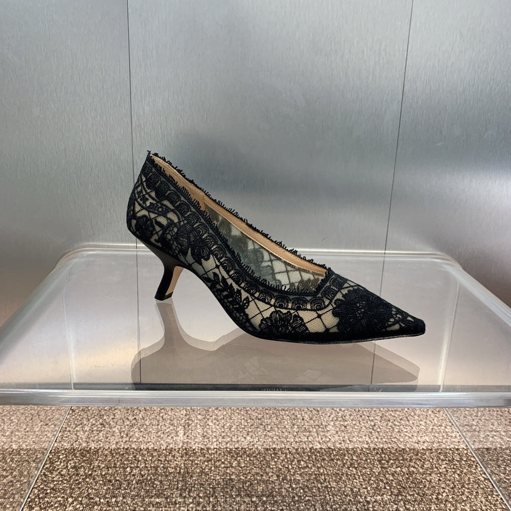 Dior CD Roses Jacquard Embroidery High-Heel Pumps – 2024 Spring/Summer Collection