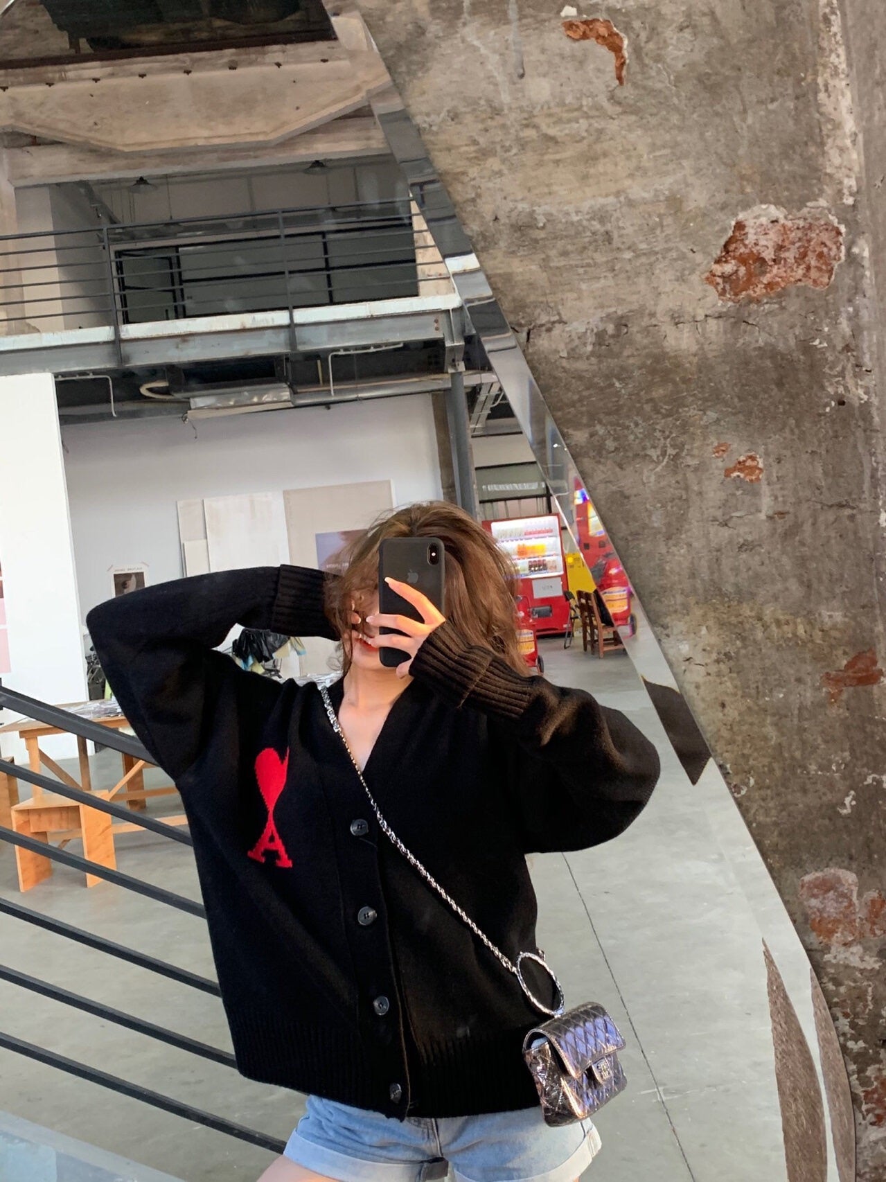 AMI Paris Heart A Knit Cardigan