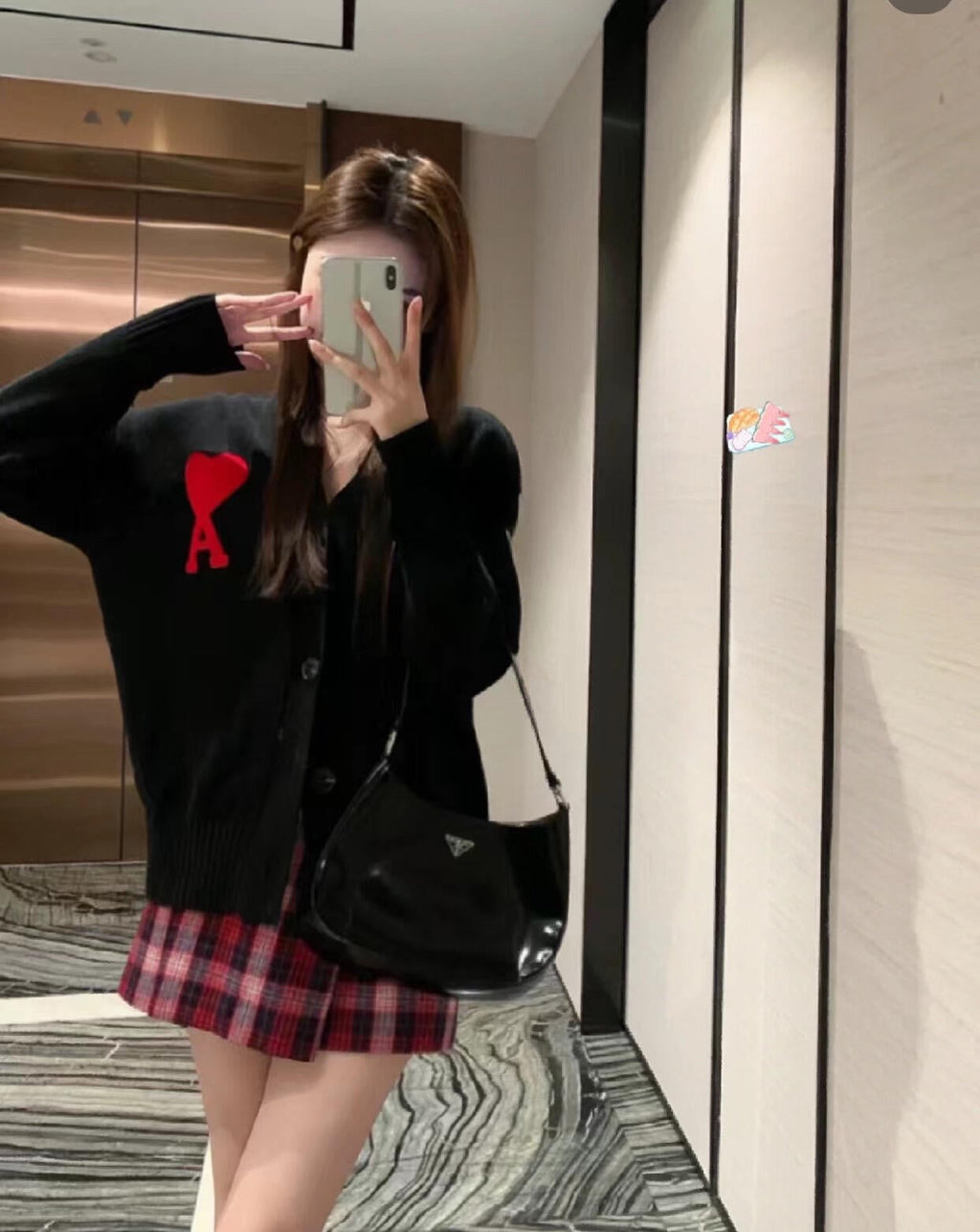 AMI Paris Heart A Knit Cardigan